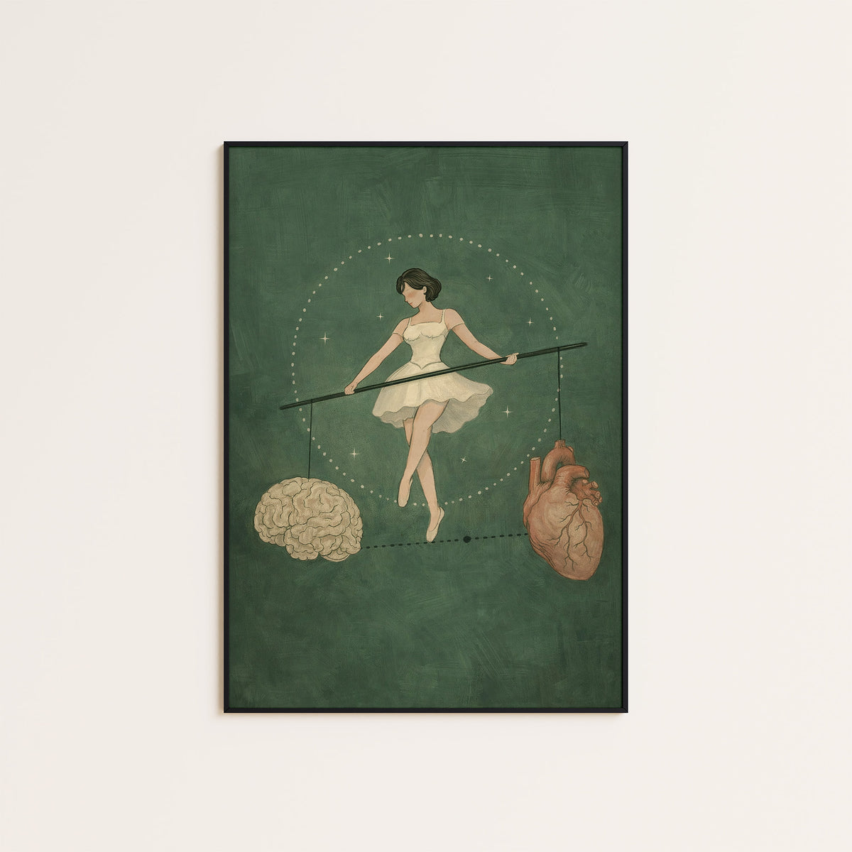 A Delicate Balance - Ballerina Print - framed artwork overview