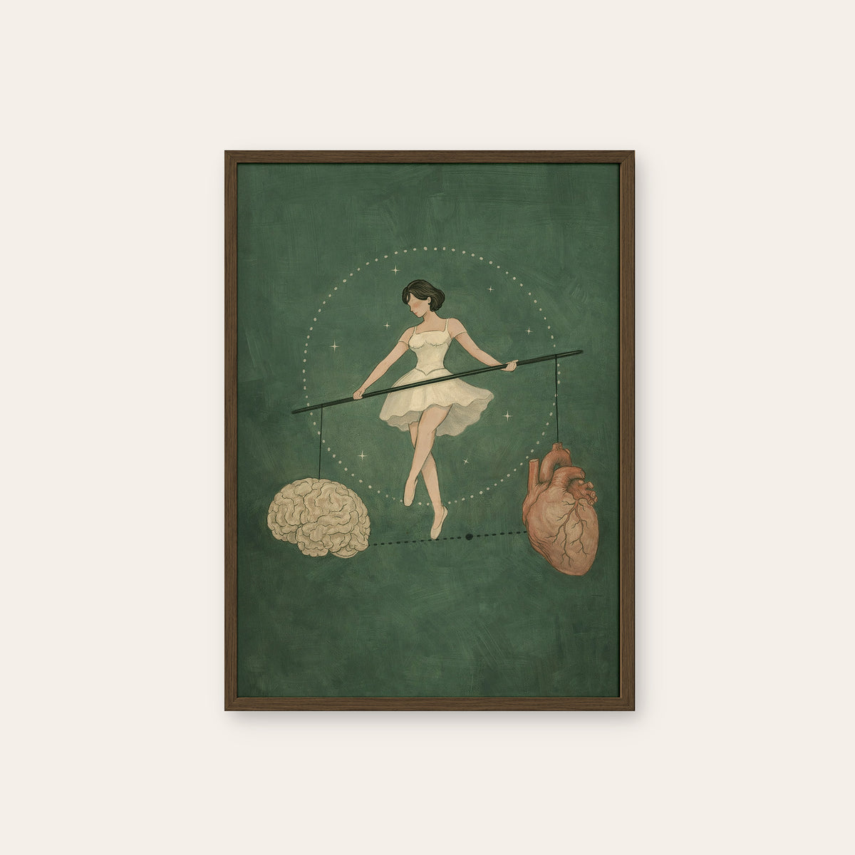 A Delicate Balance - Ballerina Print - dark wood frame