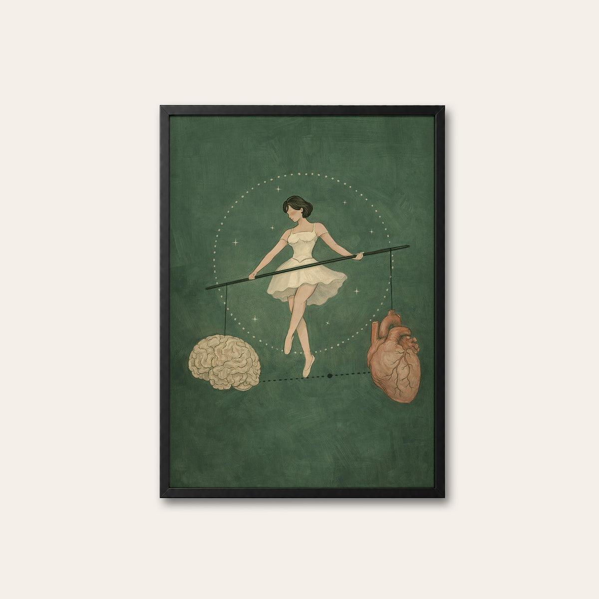 A Delicate Balance - Ballerina Print - black frame
