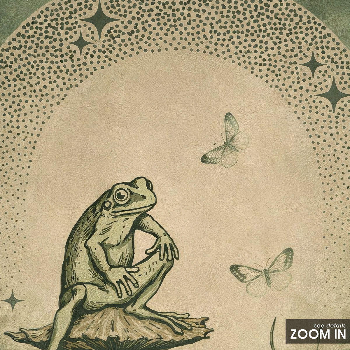Moonlit Mushroom Club - Frog Print - artwork detail