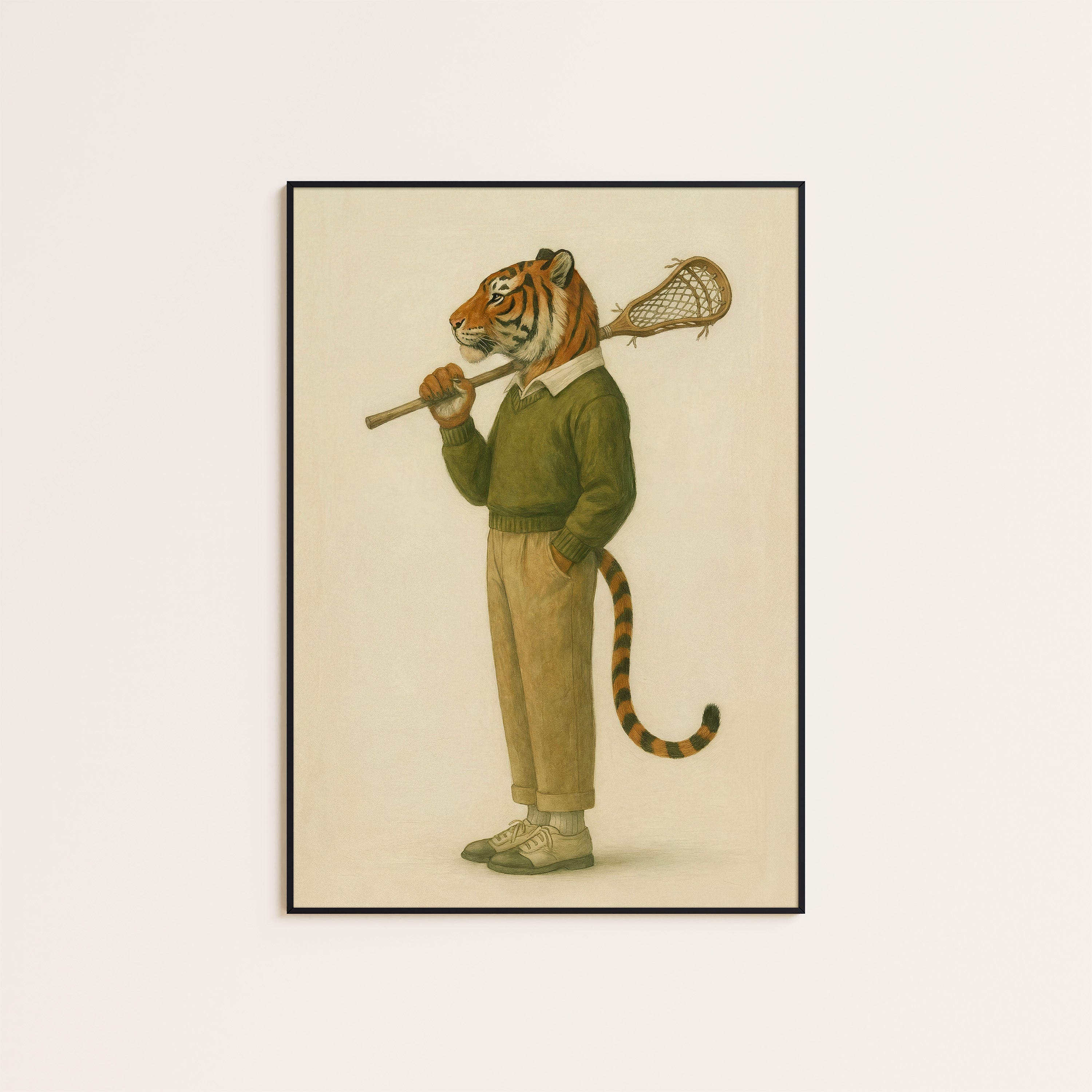 Varsity Stripes — Lacrosse Tiger Print – unframed poster