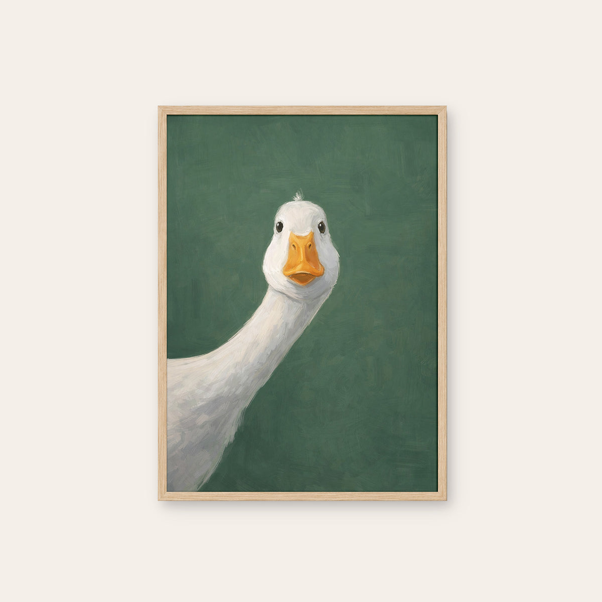 Just Checking - Curious Goose Print - natural wood frame