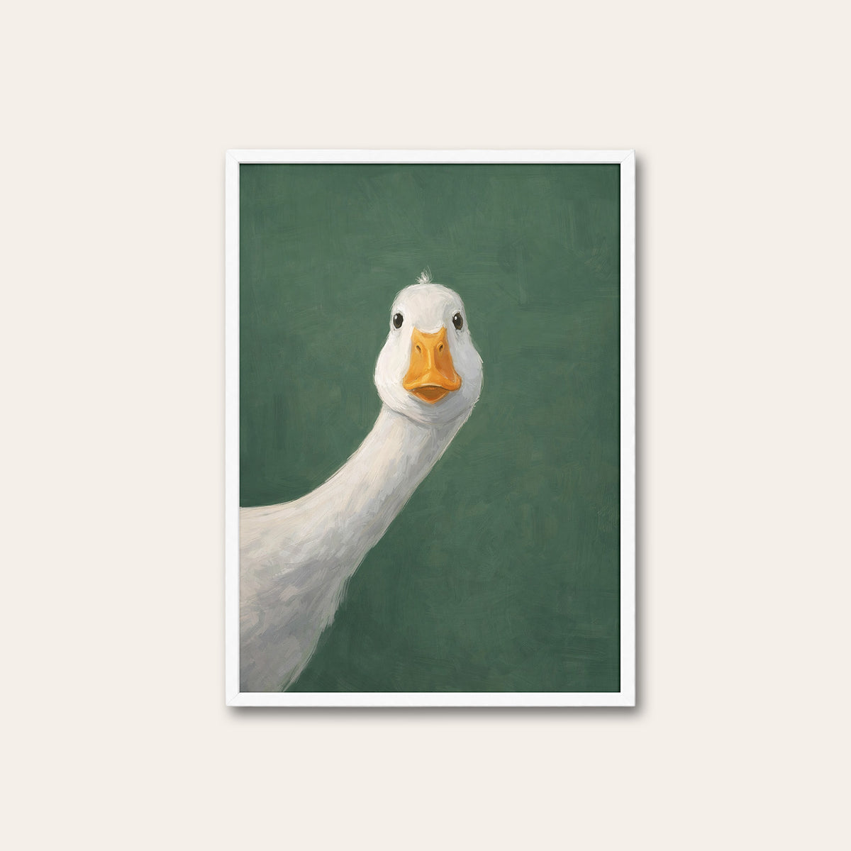 Just Checking - Curious Goose Print - white frame