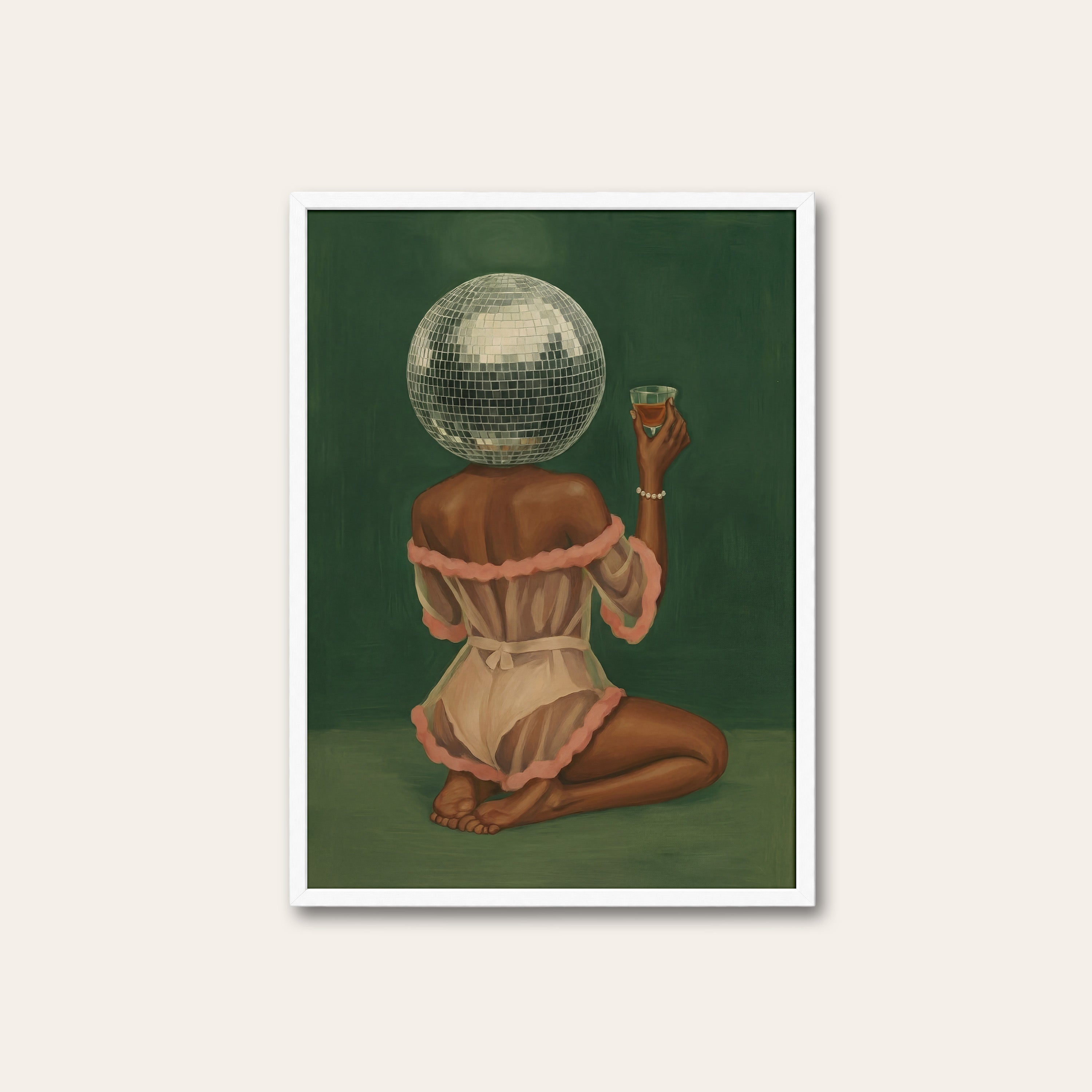 Disco Rosé — Pink Party Print – white frame