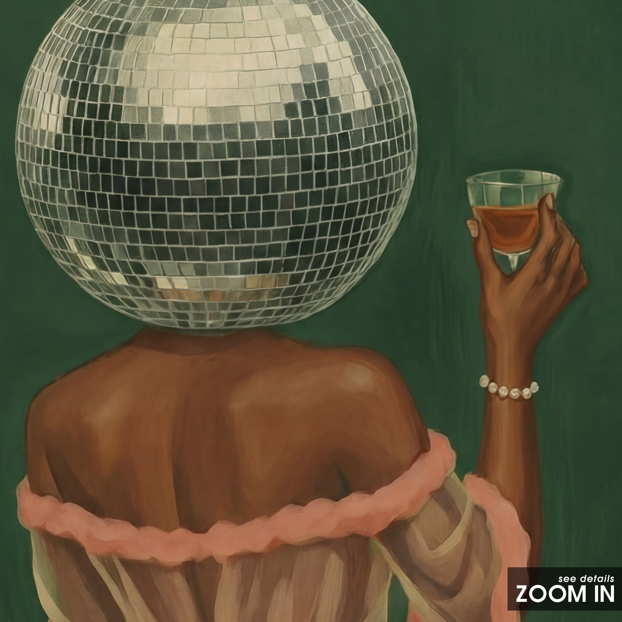 Disco Rosé — Pink Party Print – in room setting