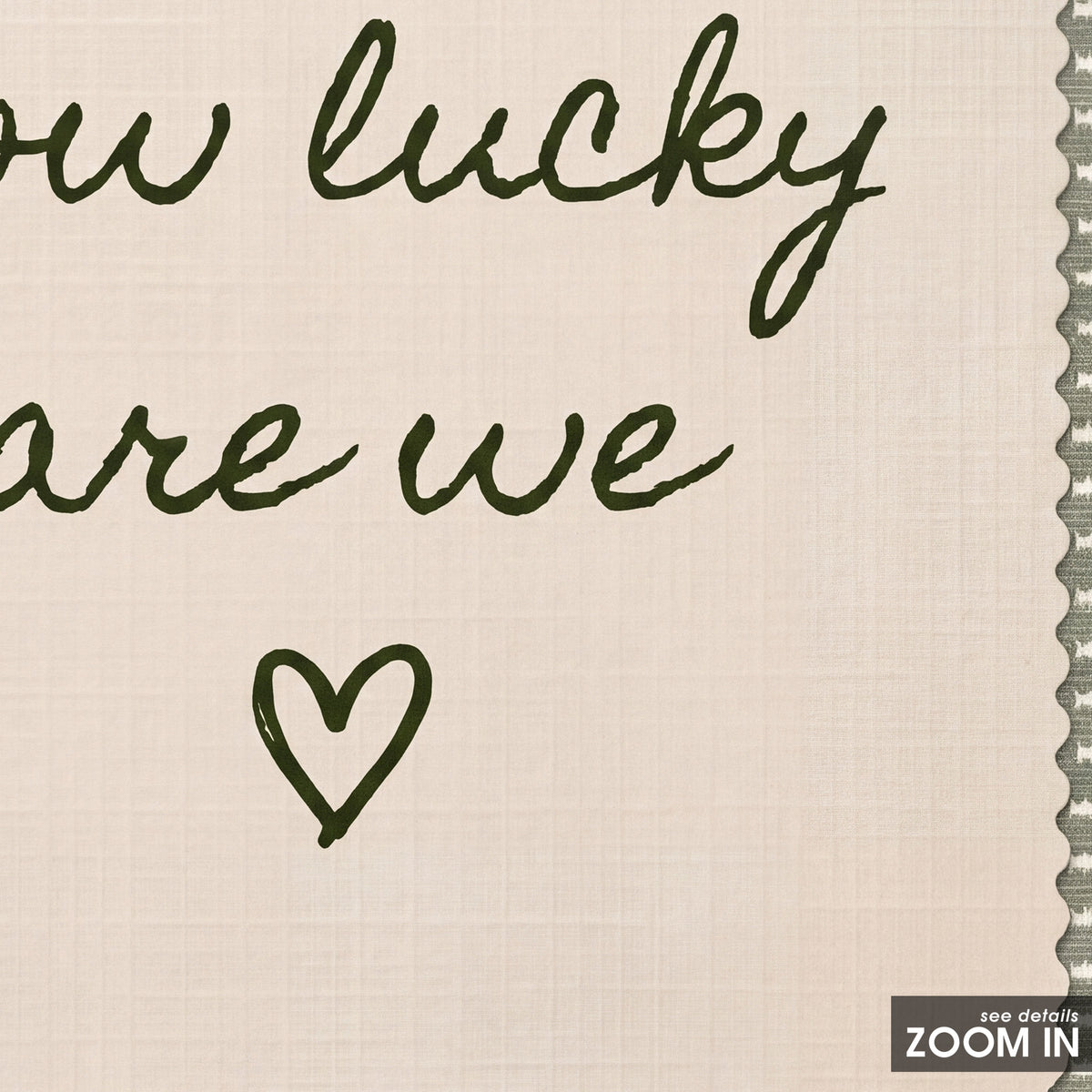 How Lucky Are We square art print — artwork detail