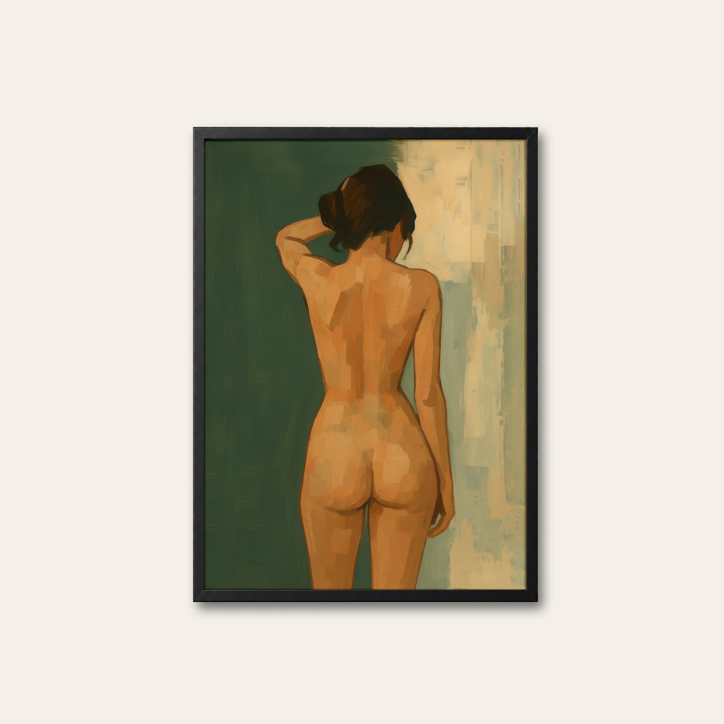 Morning Light — Figure Study Print – black frame