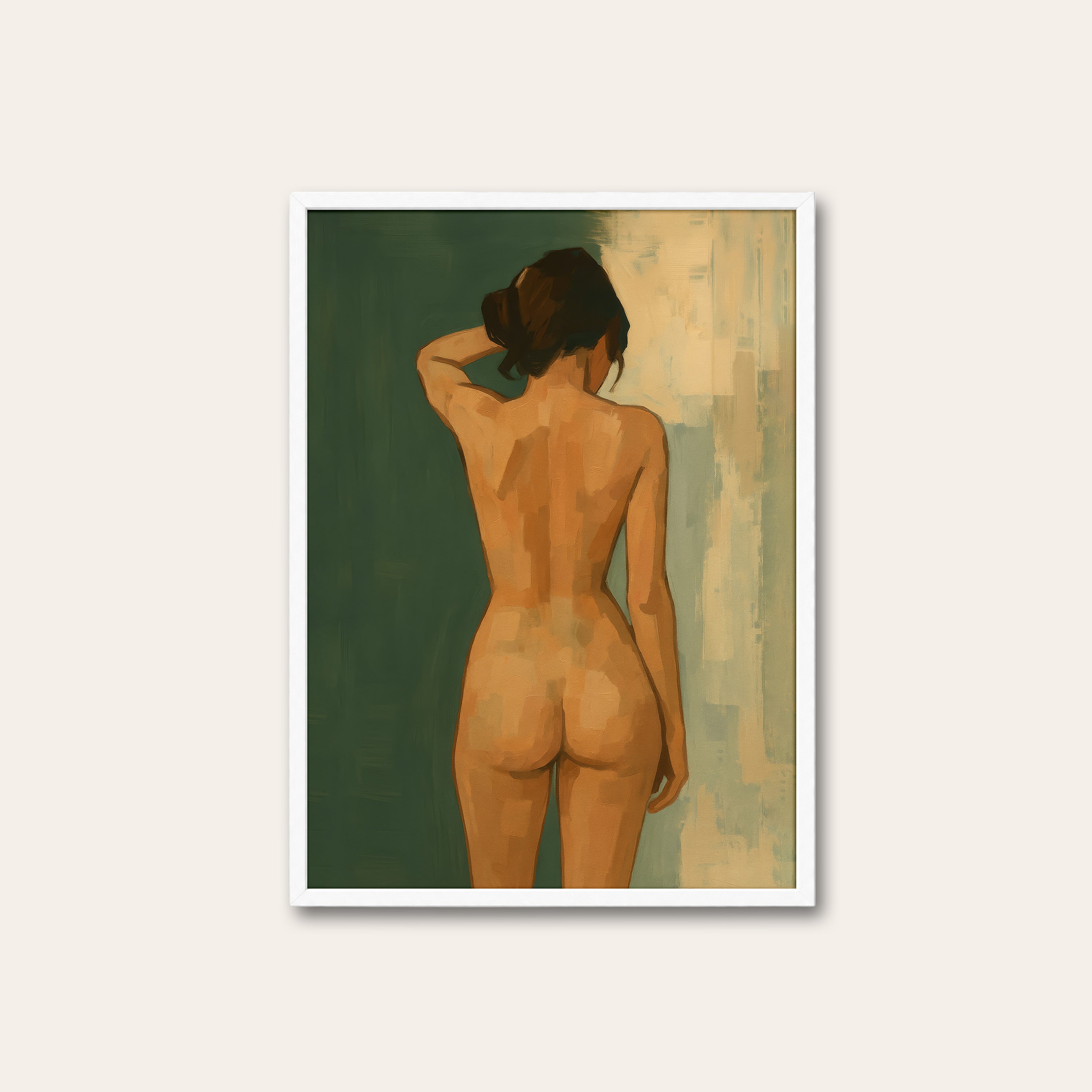 Morning Light — Figure Study Print – white frame