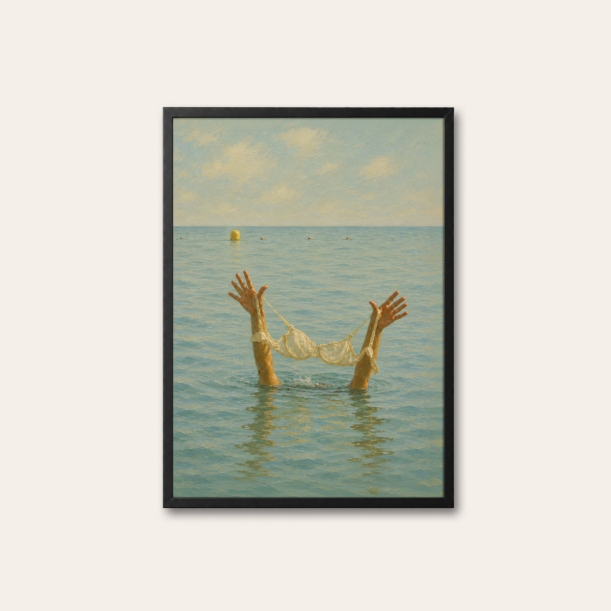 Off Duty - Sea Swim Print - black frame