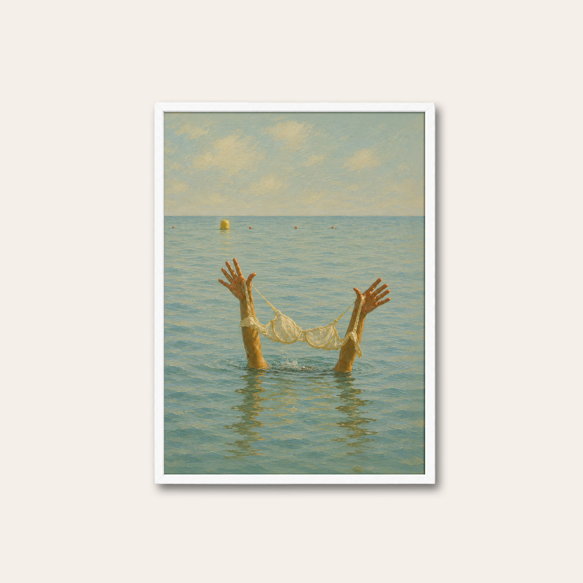 Off Duty - Sea Swim Print - white frame