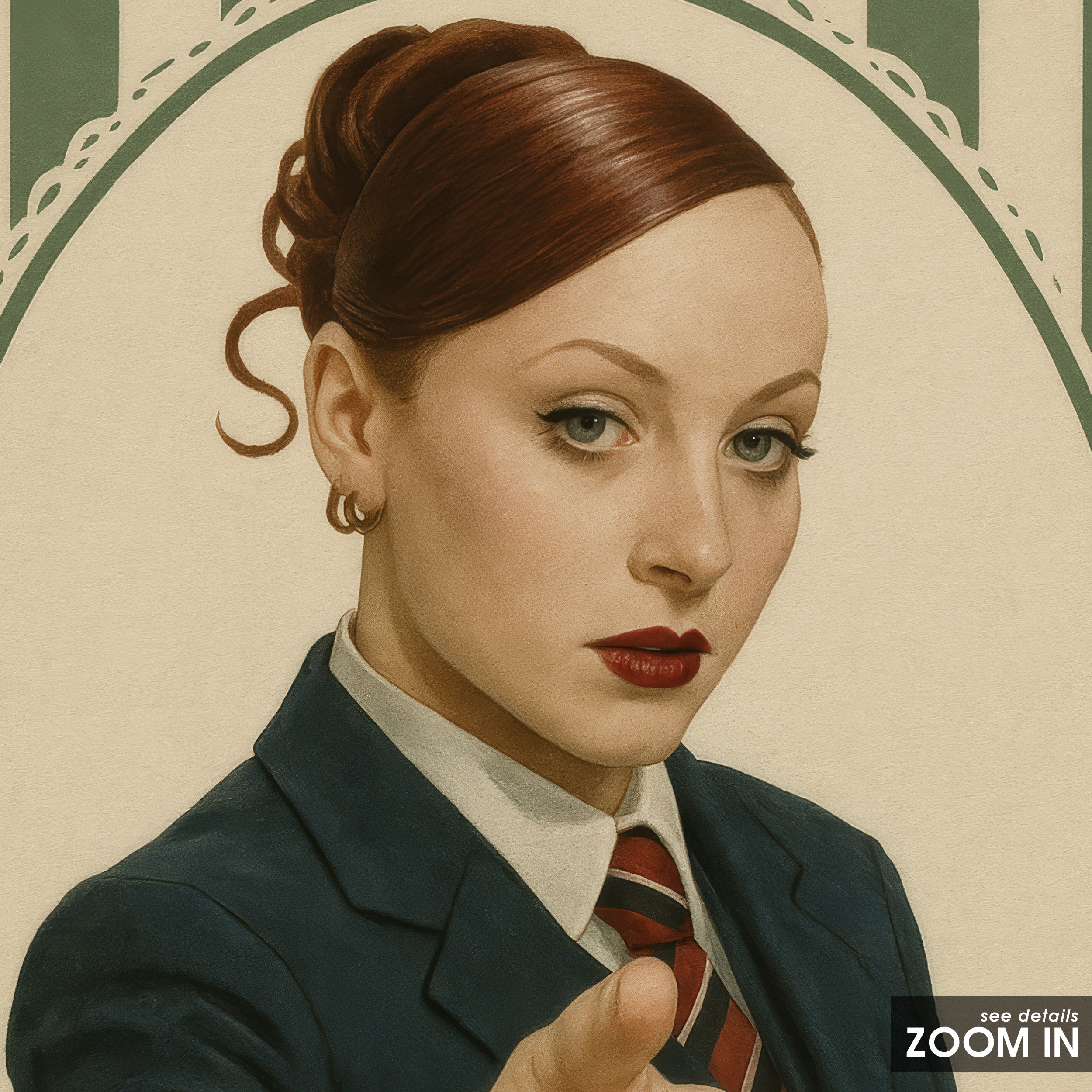 The Announcement — Cameo Badge Print – in room setting