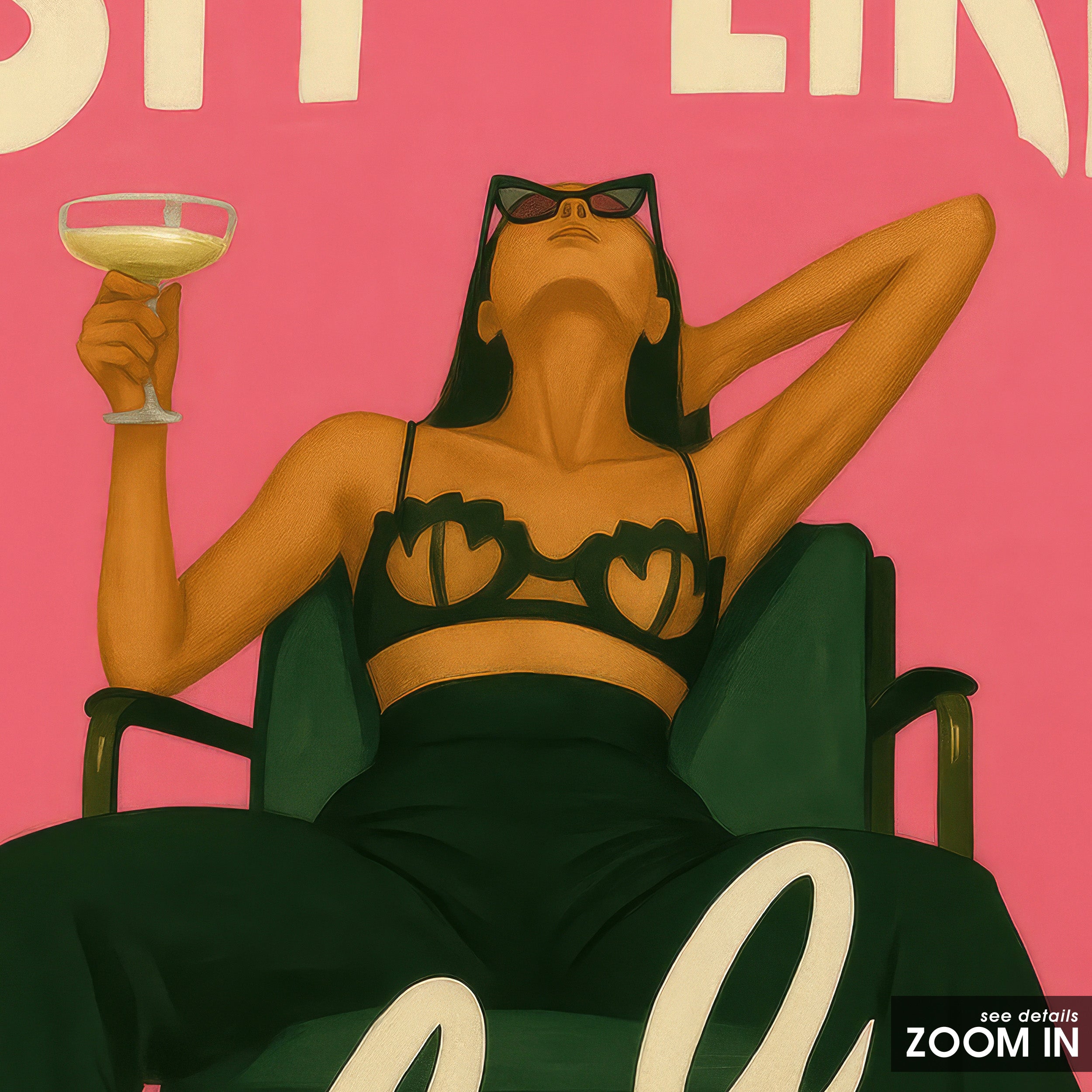 Sit Like a Lady — Pink Edition Print – in room setting