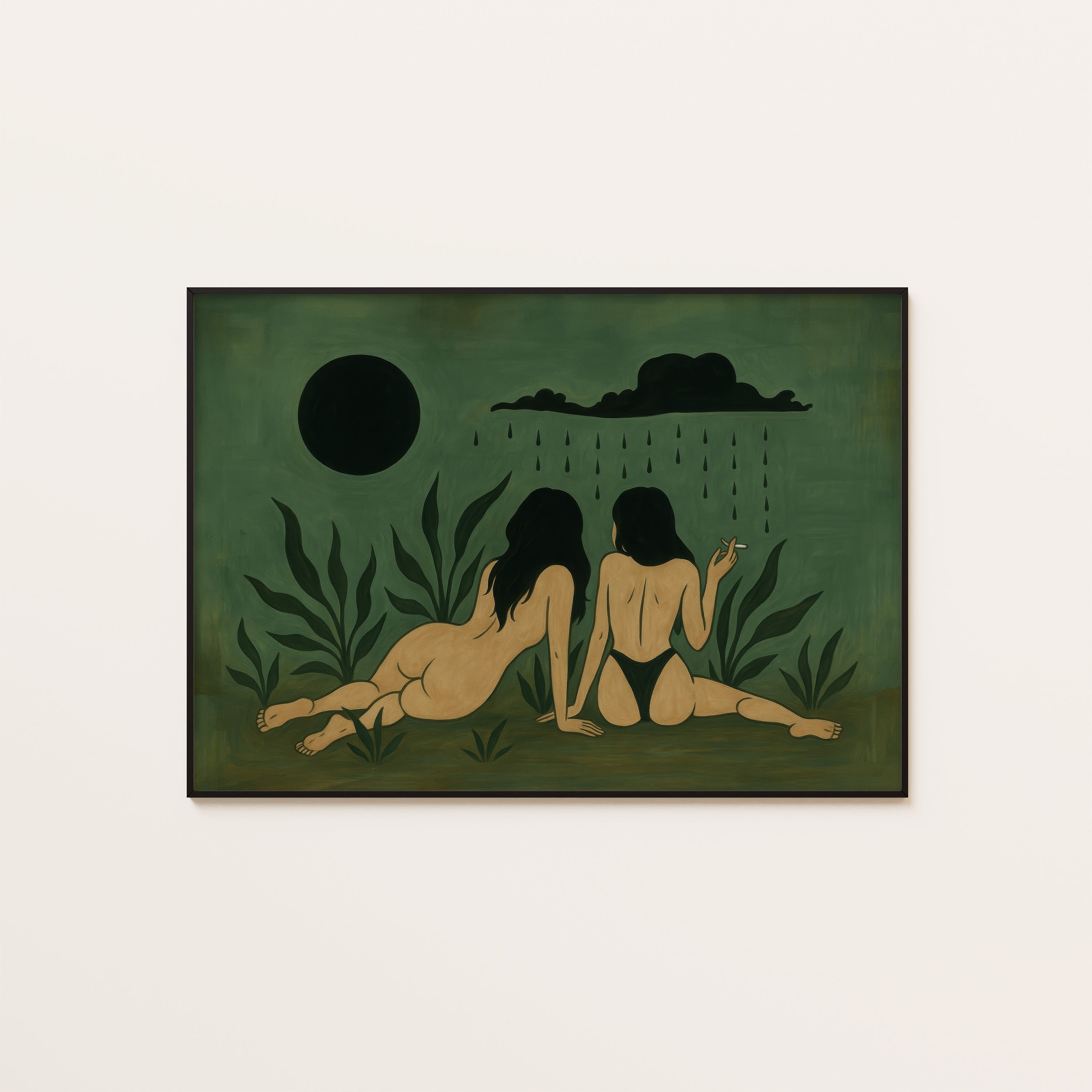 After the Rain — Figures & Eclipse Print – unframed poster