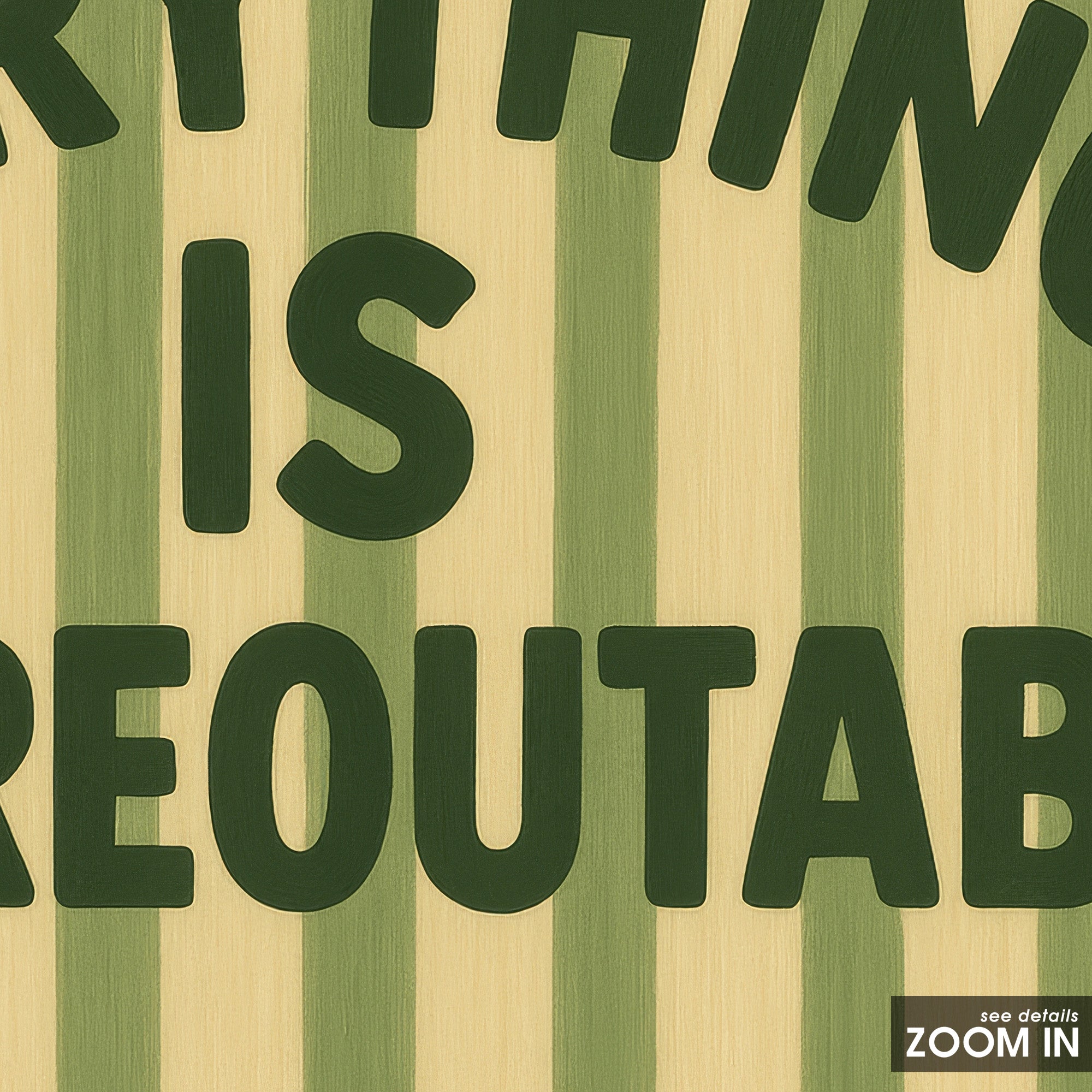 Everything Is Figureoutable — Stripe Quote Print – in room setting