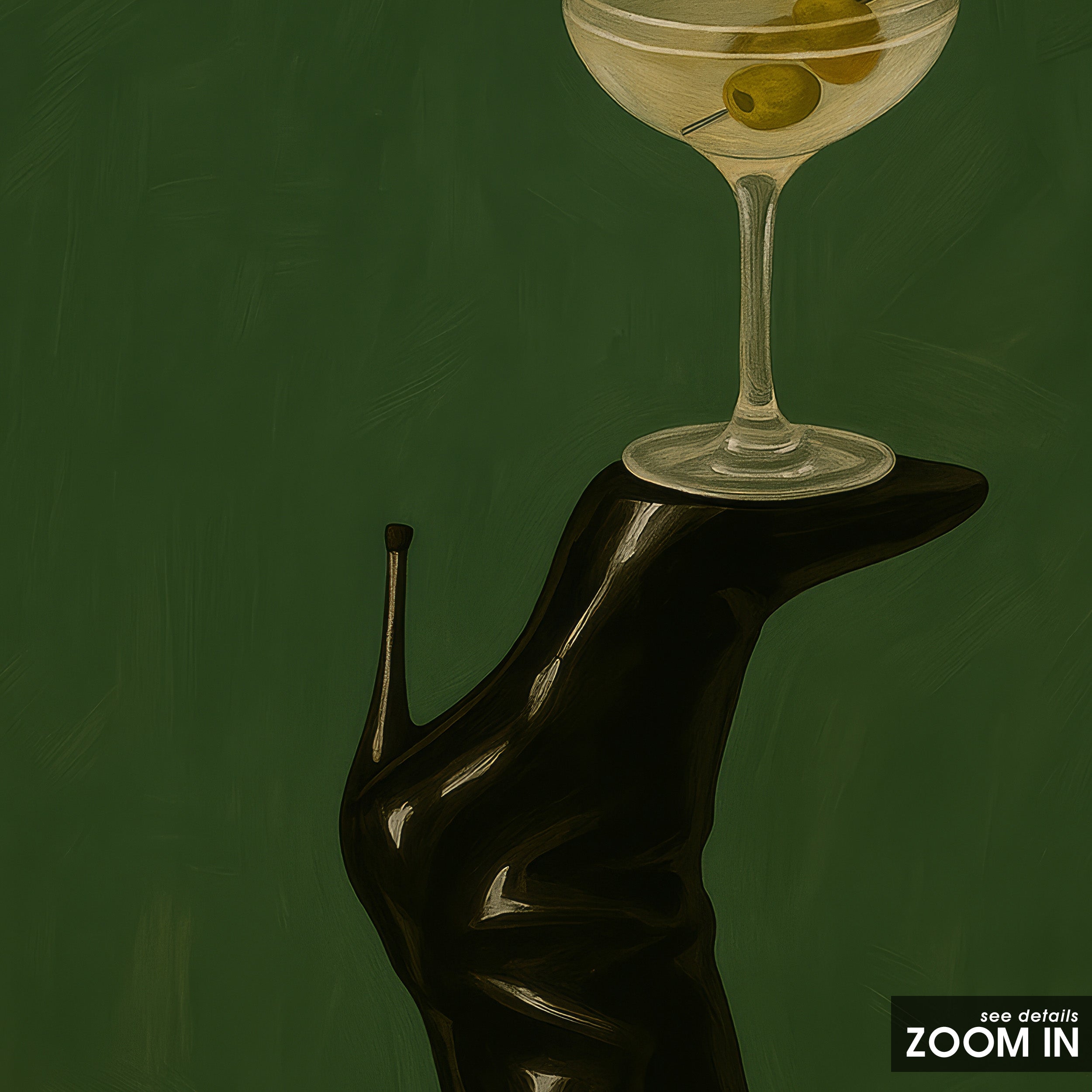 Last Call Legs — Martini Art Print – in room setting