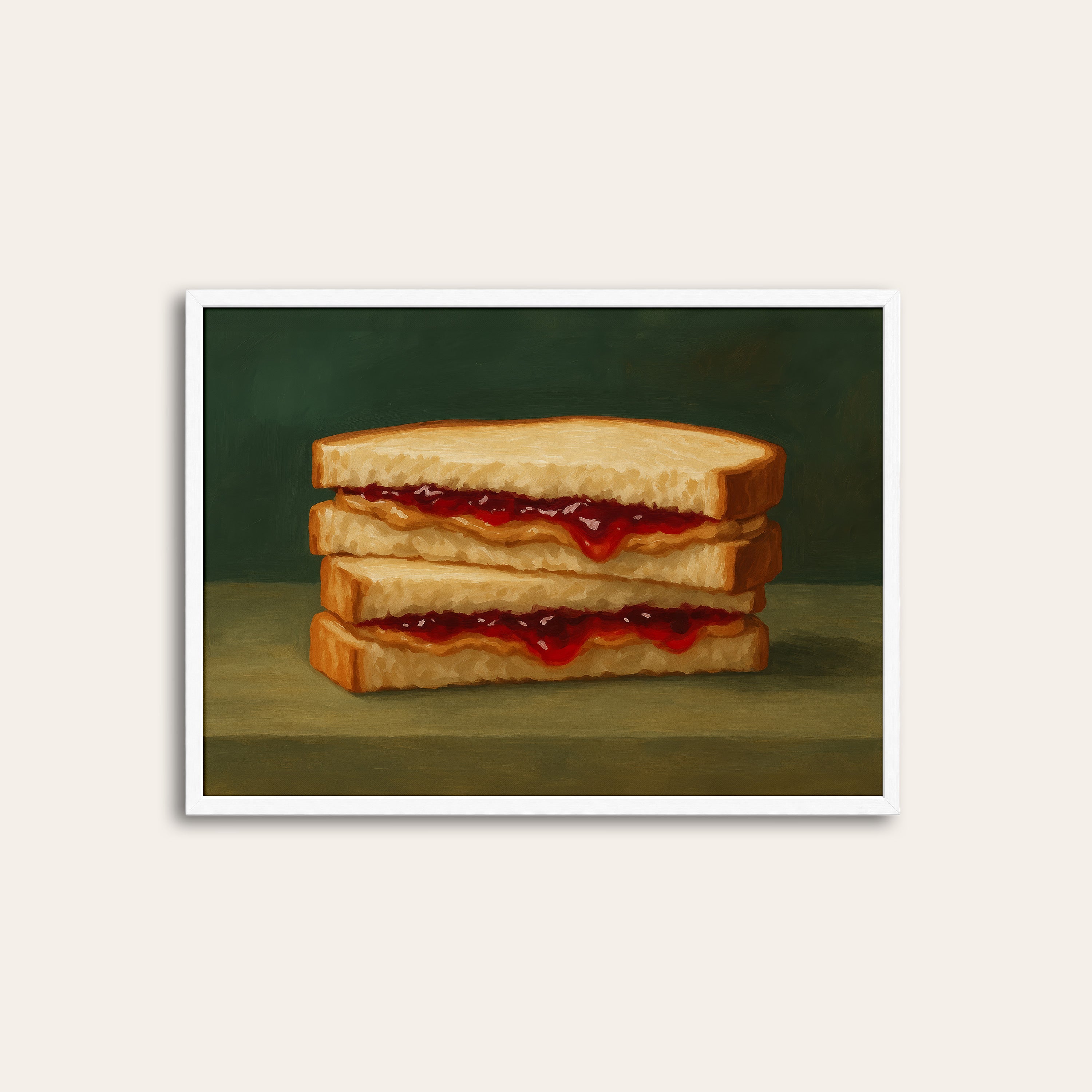 The PB&J — Still Life Kitchen Print – white frame