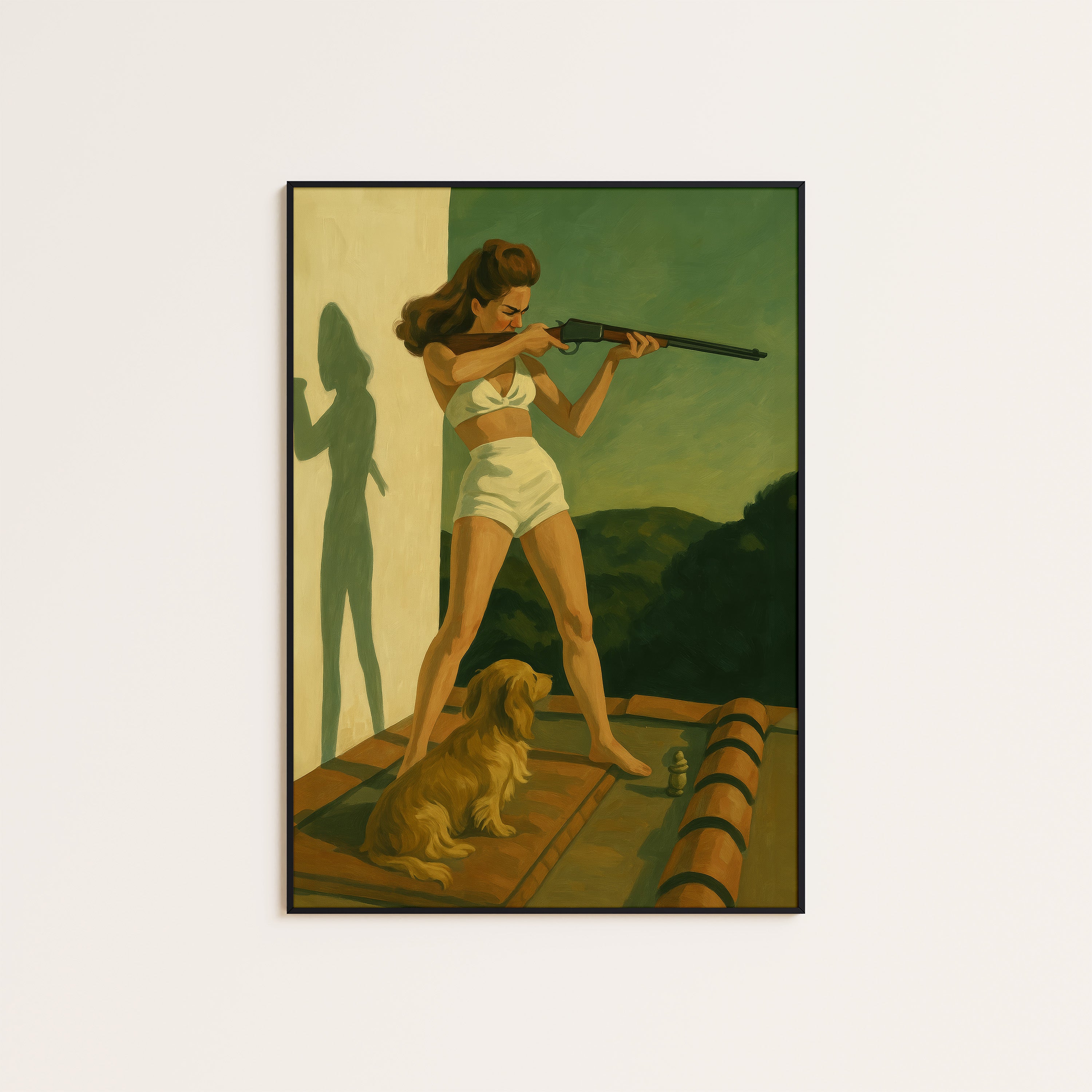 Backyard Sharpshooter — Retro Print – unframed poster