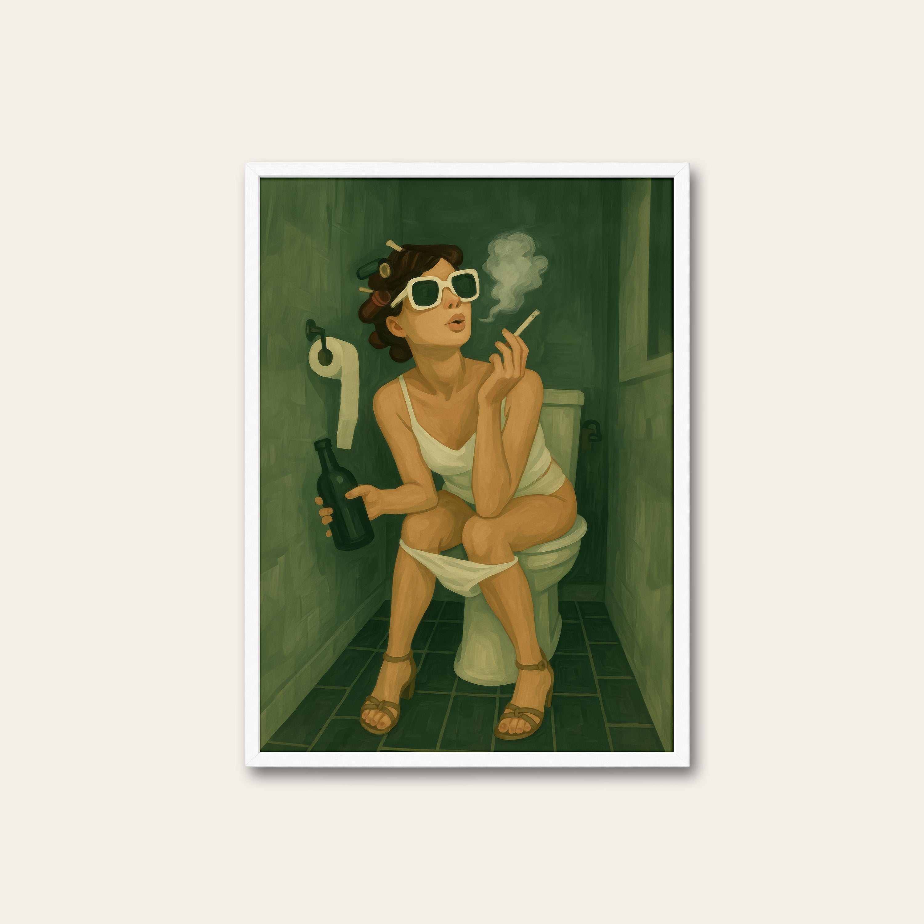 Throne Room — Cheeky Bathroom Print – white frame