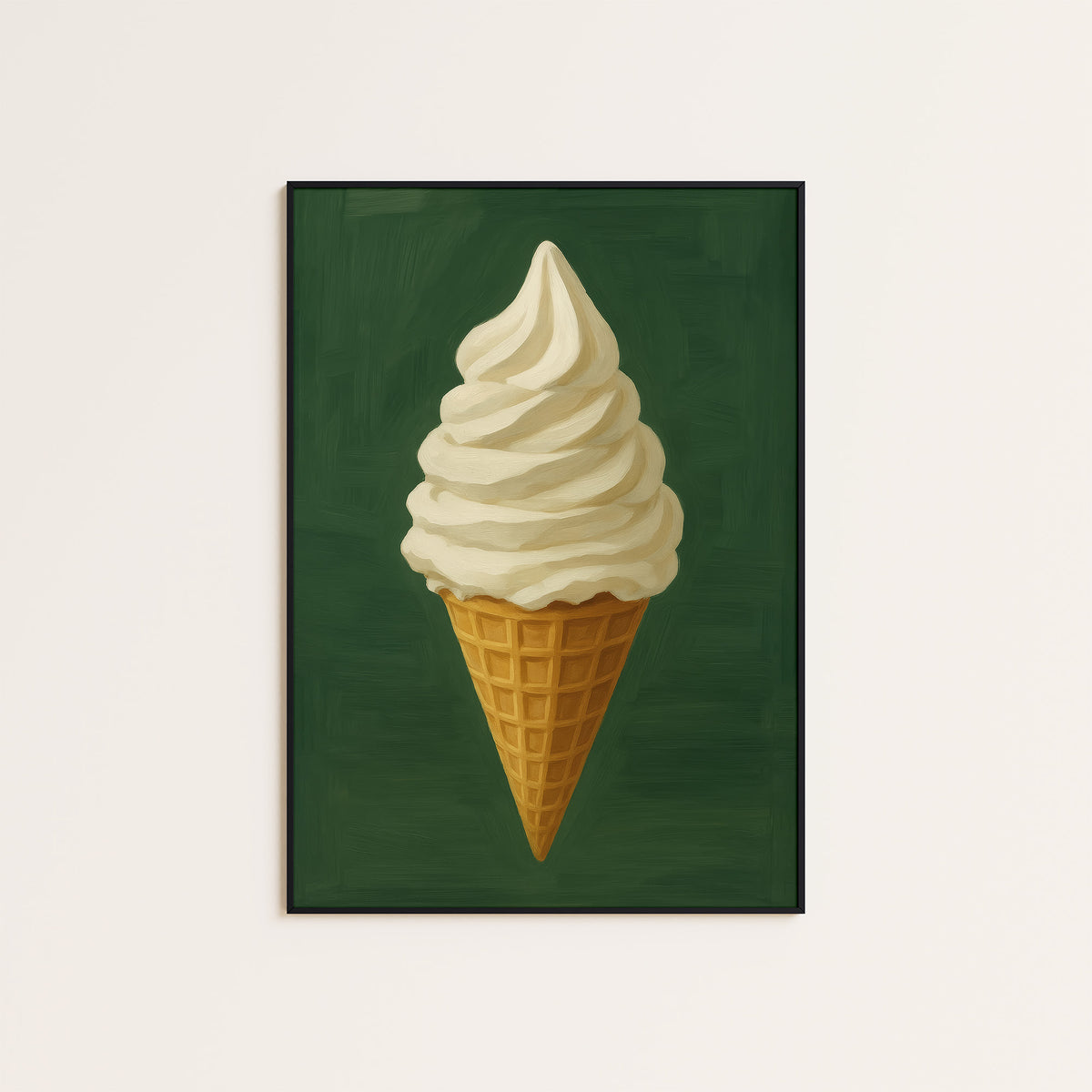 Soft Serve - Vanilla Ice Cream Print - framed artwork overview