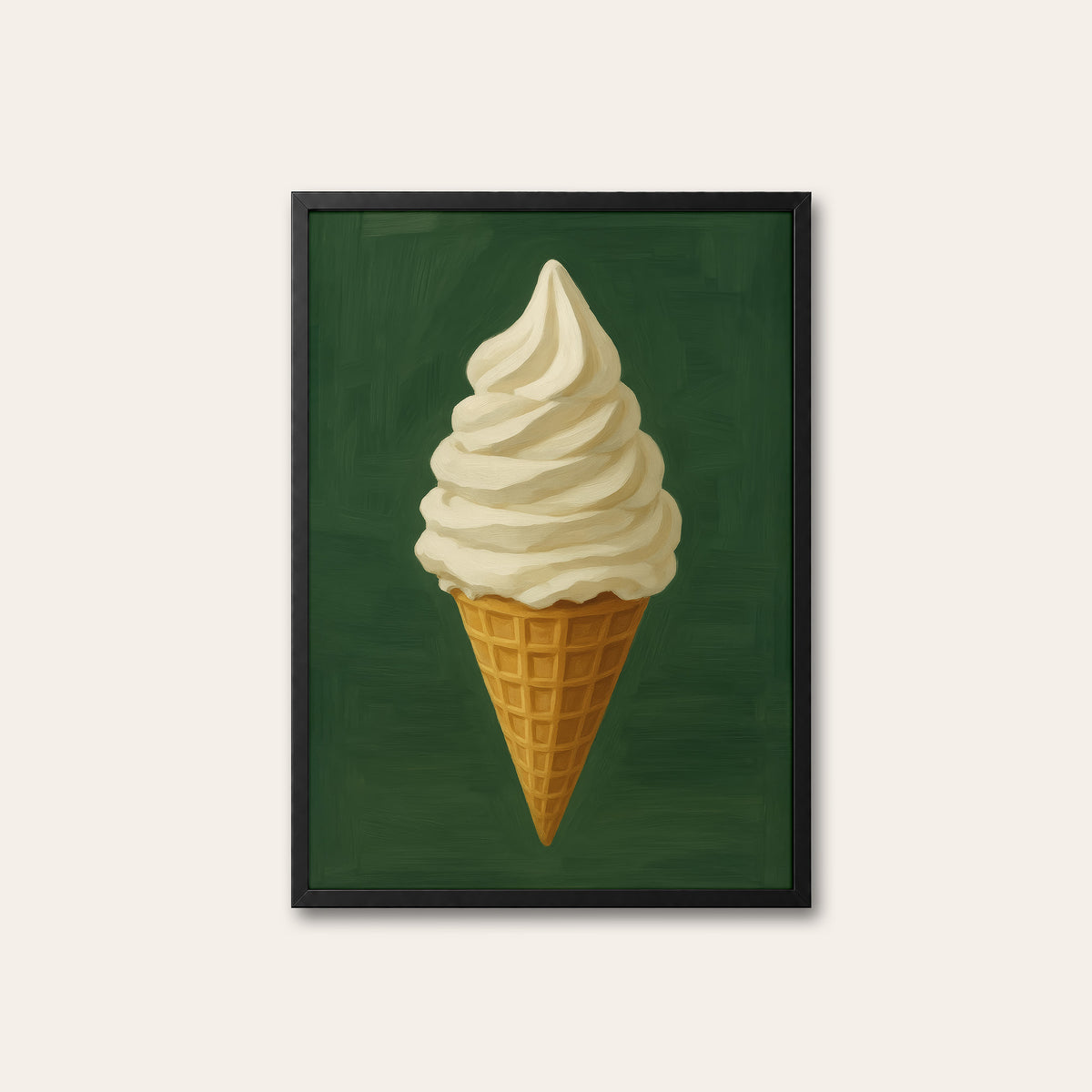 Soft Serve - Vanilla Ice Cream Print - black frame