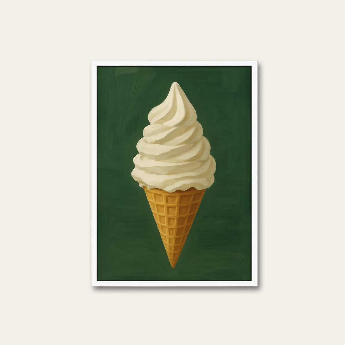 Soft Serve - Vanilla Ice Cream Print - white frame