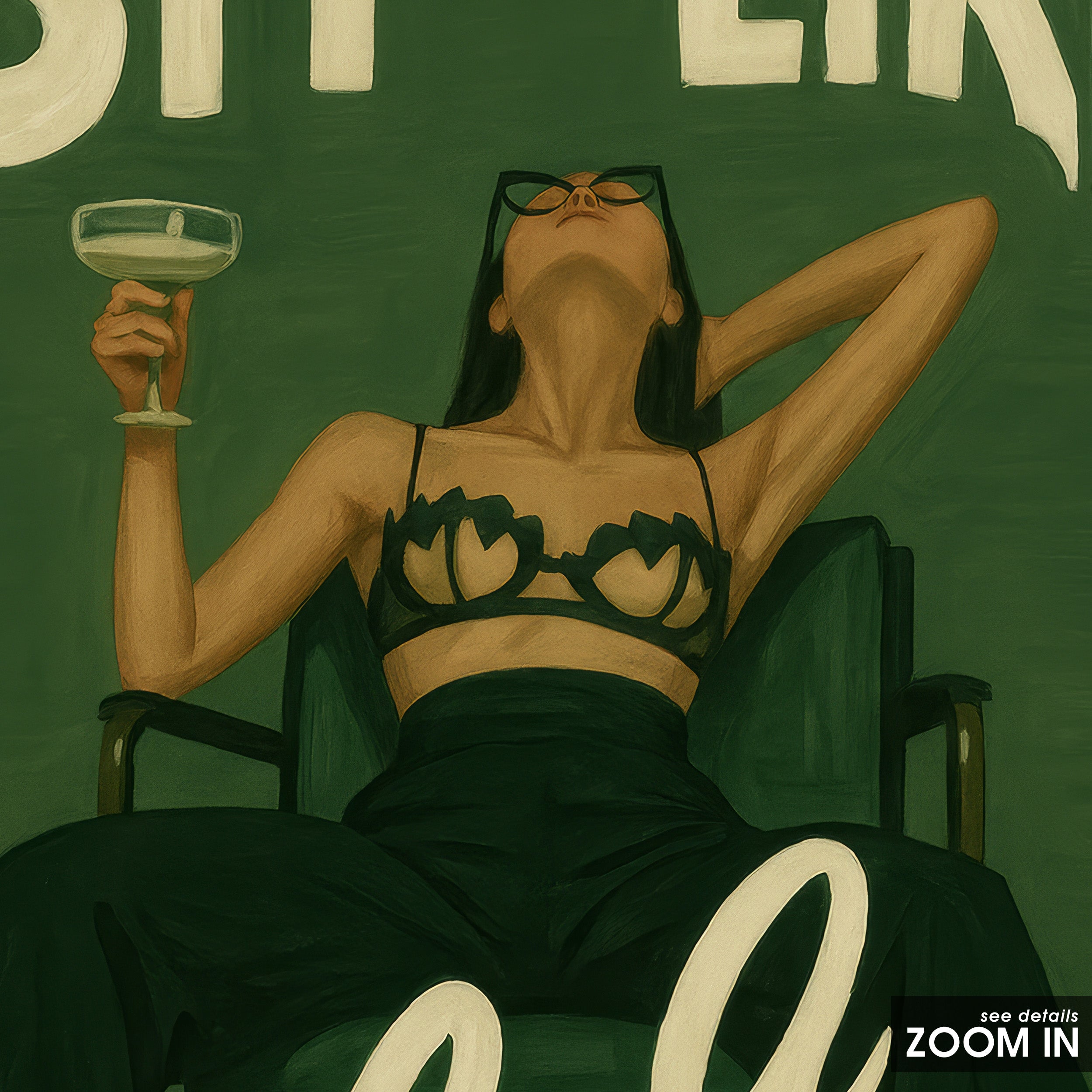 Sit Like a Lady — Lounge Typography Print – in room setting