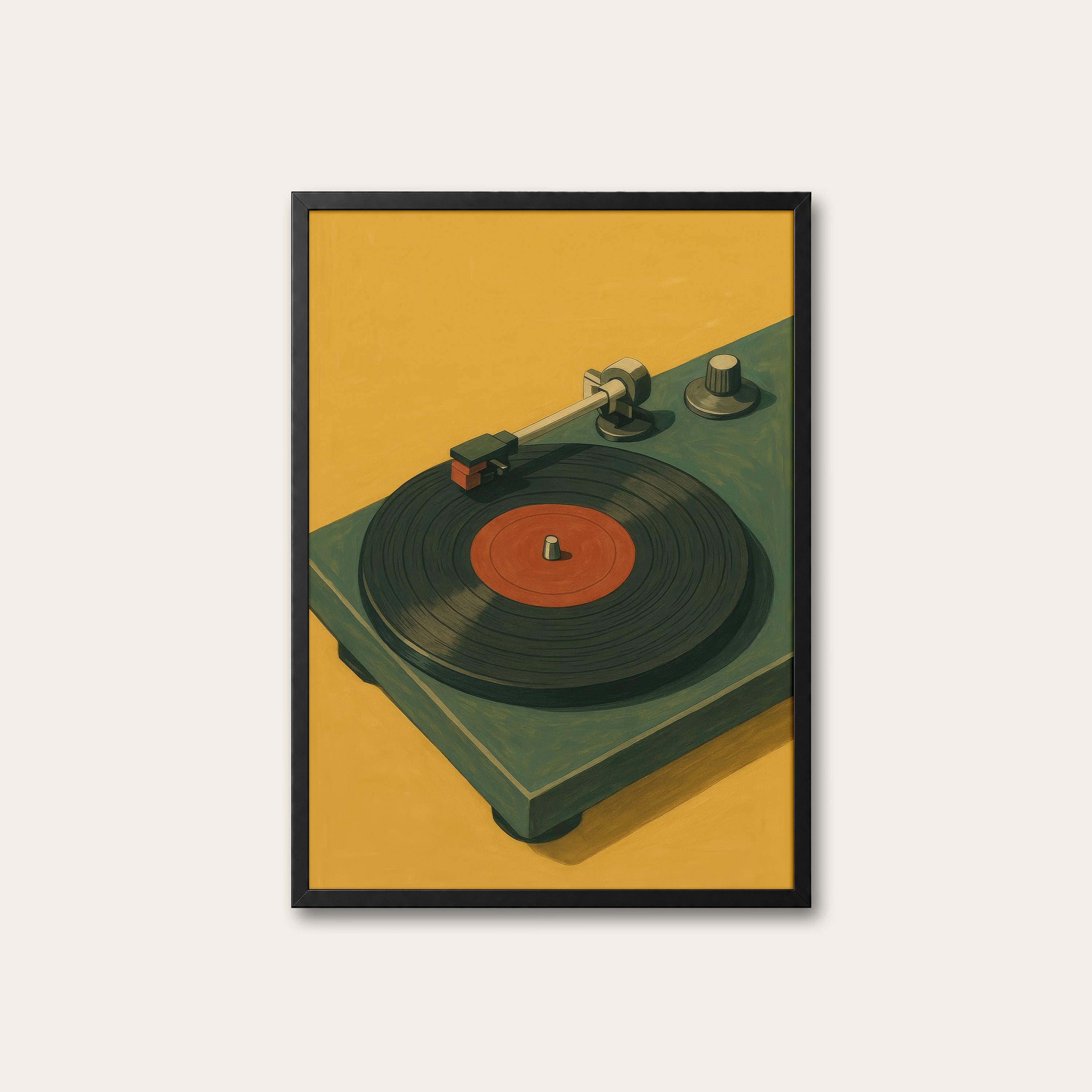 B-Side — Turntable Art Print – black frame