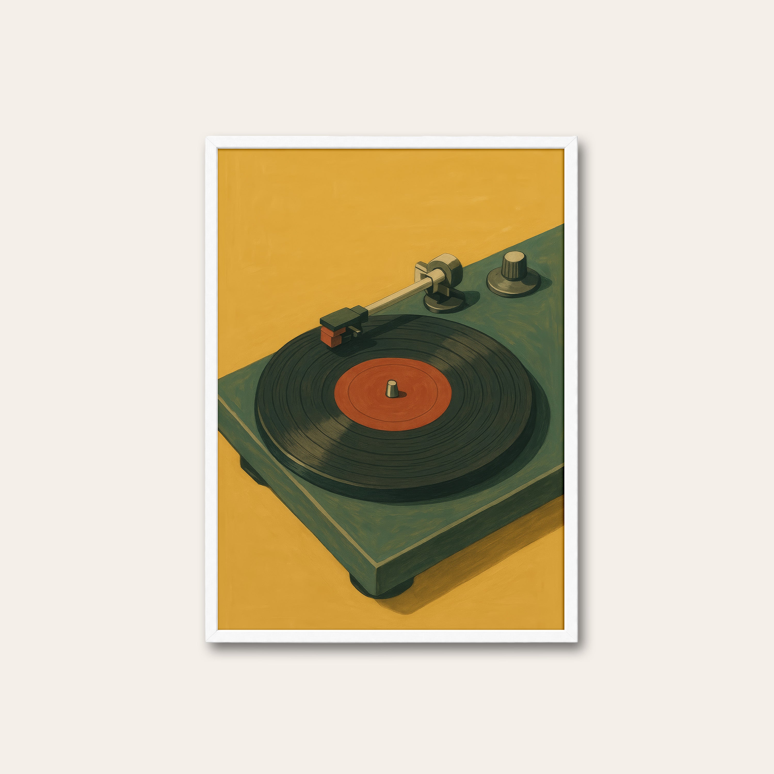 B-Side — Turntable Art Print – white frame