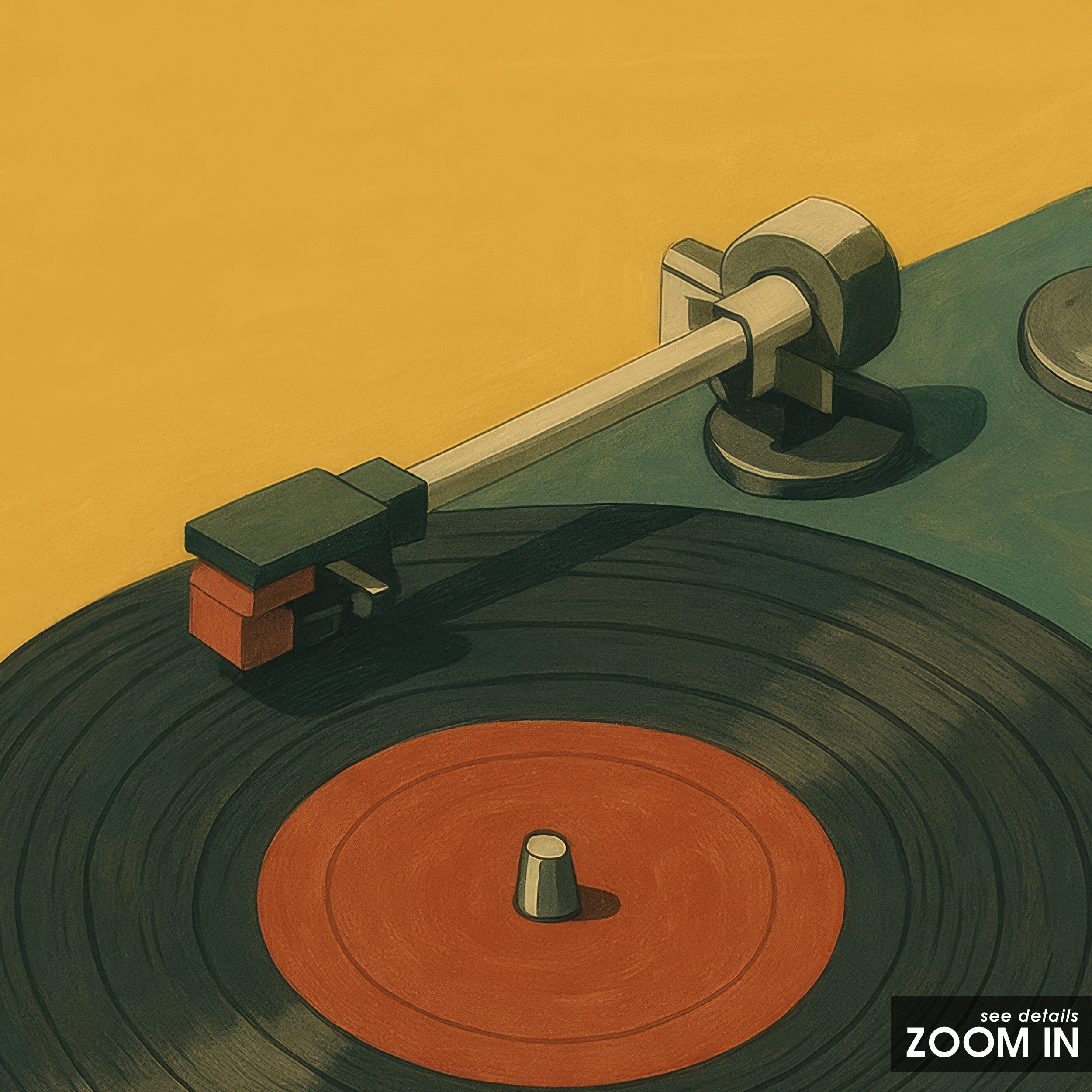 B-Side — Turntable Art Print – in room setting