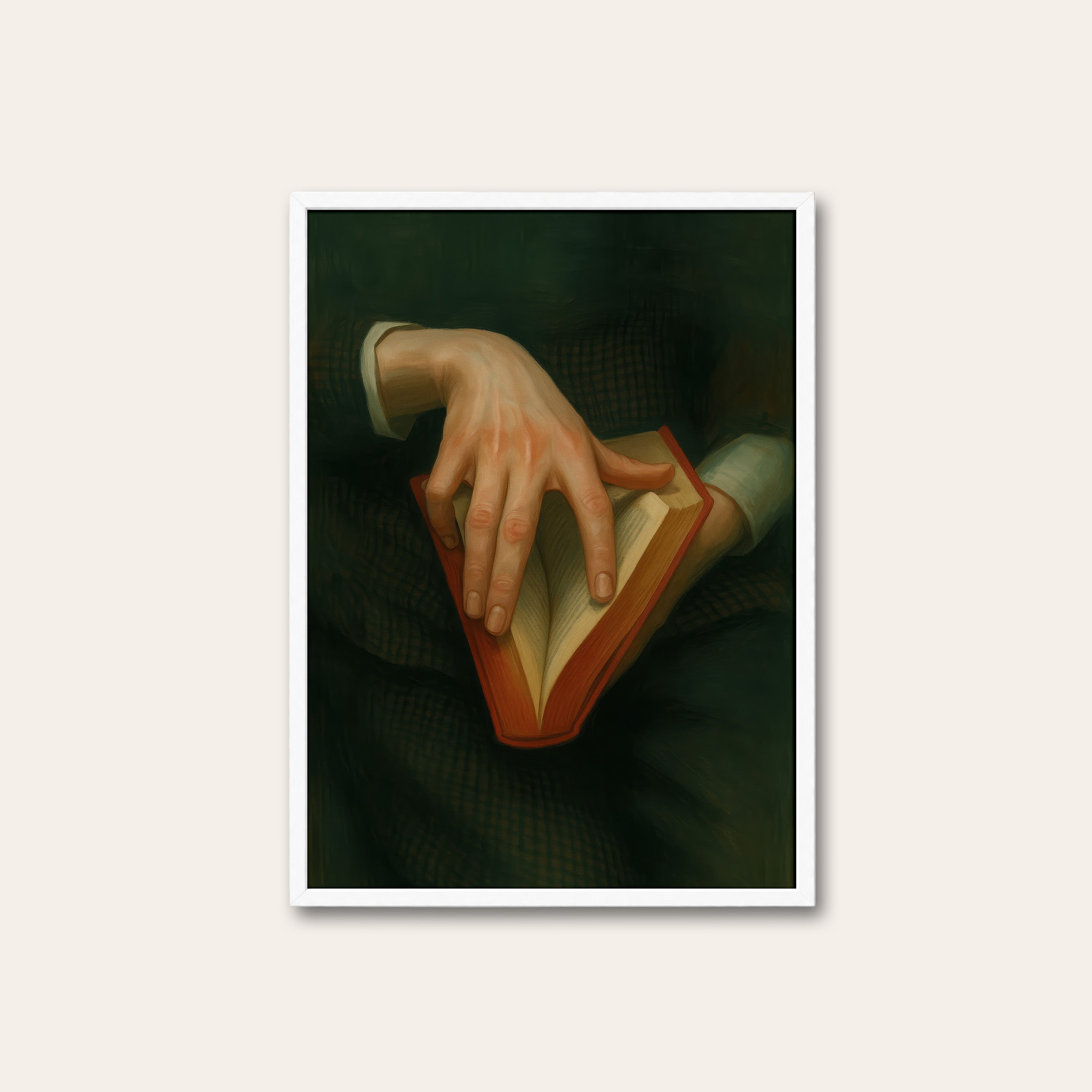 The Page Turner — Book Lover Art Print – white frame