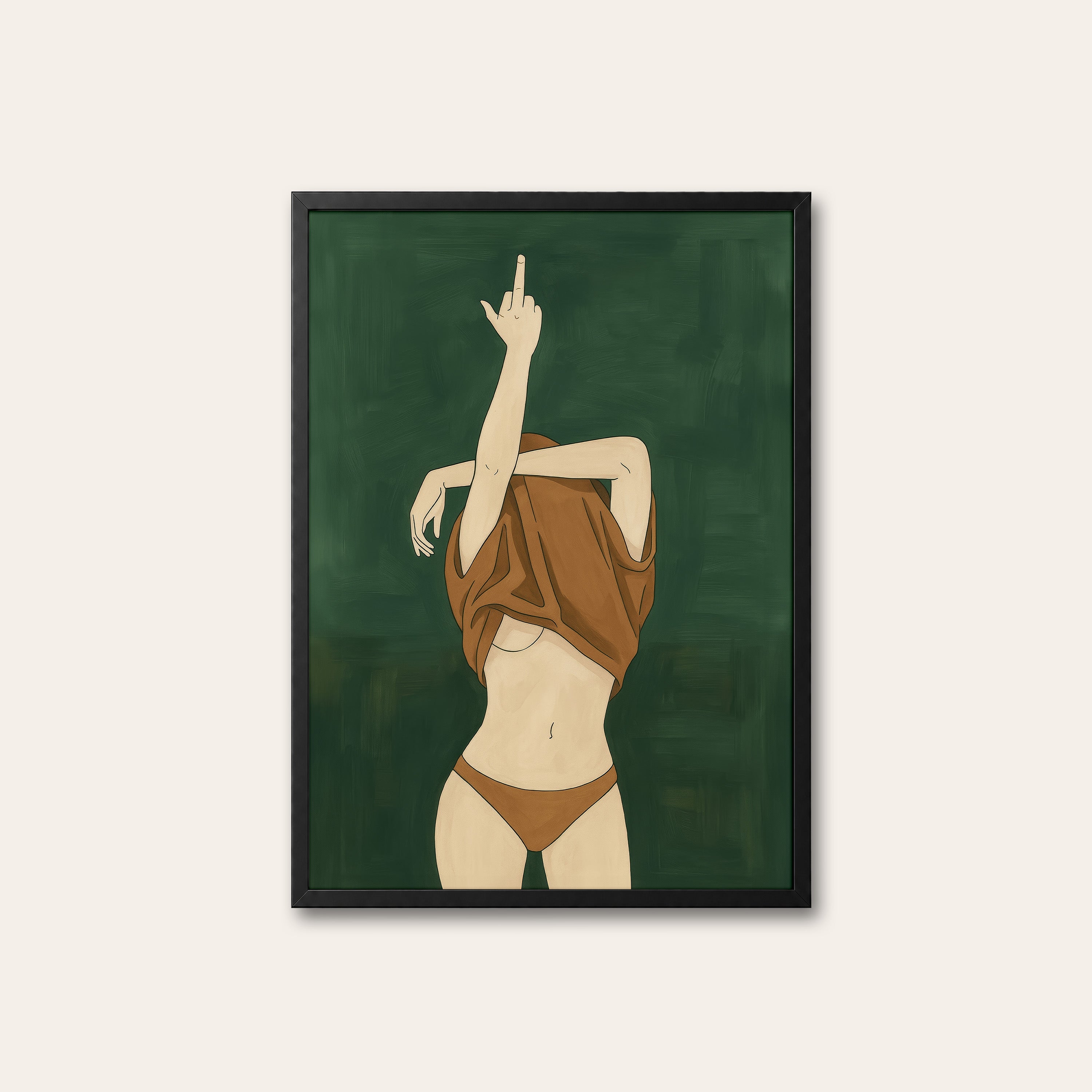 Over It — Undressing Print – black frame