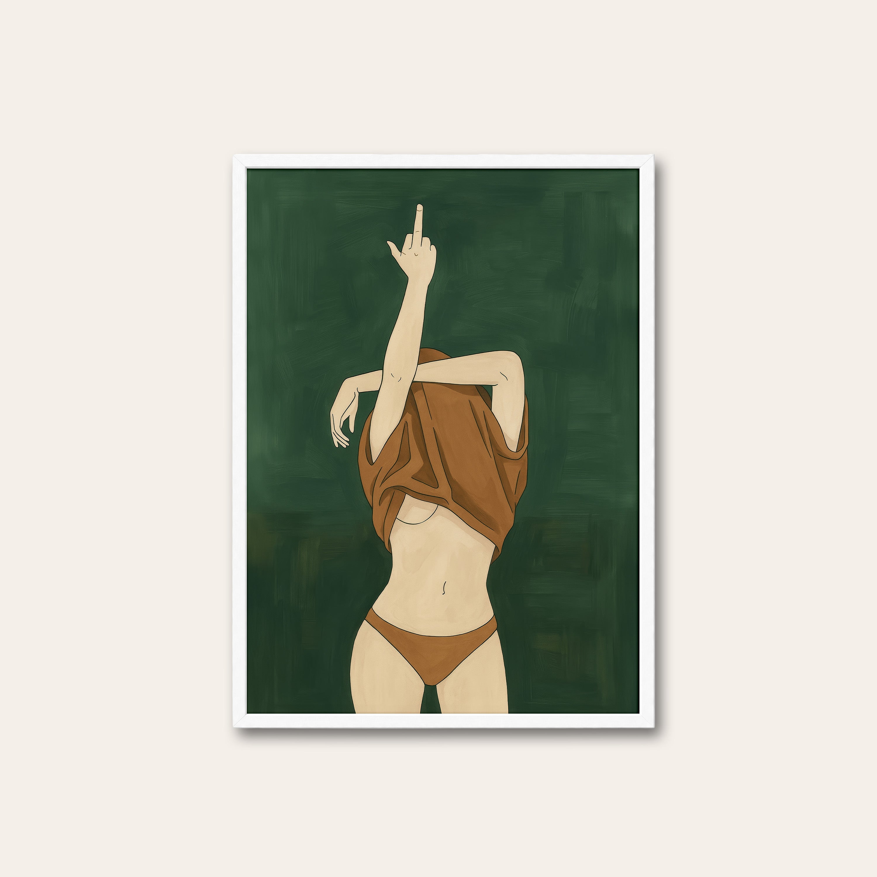 Over It — Undressing Print – white frame