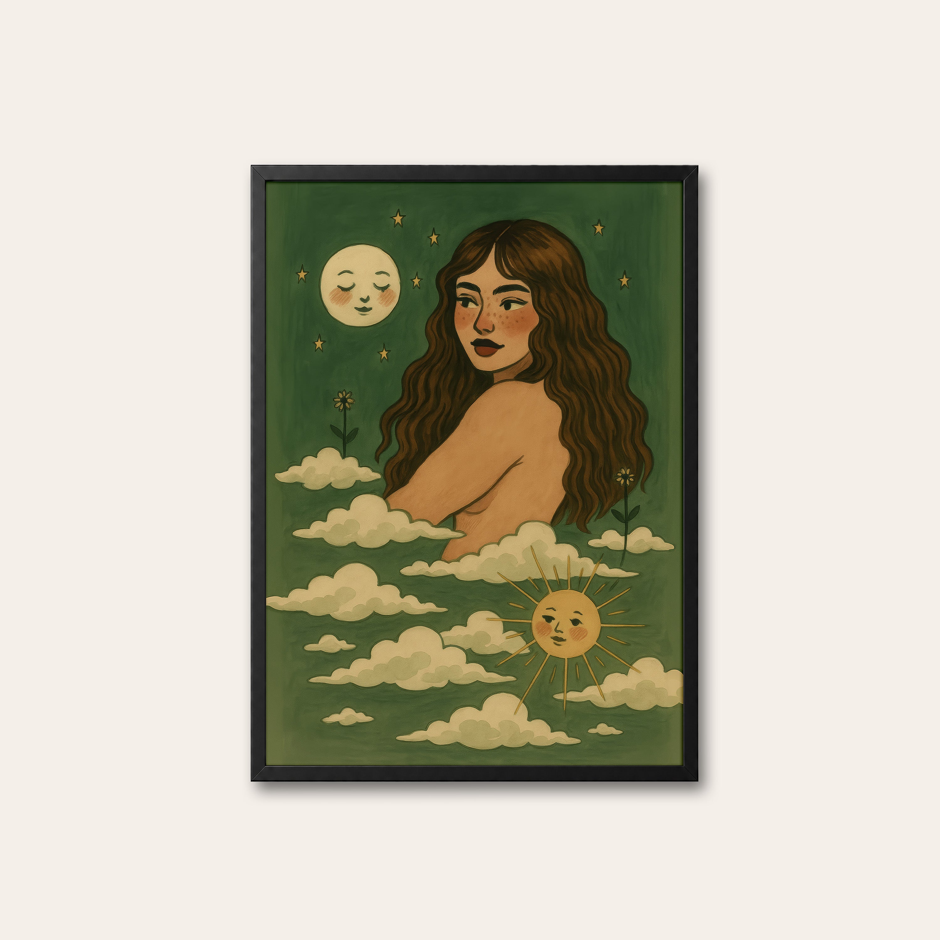Cloud Bath — Celestial Muse Print – black frame