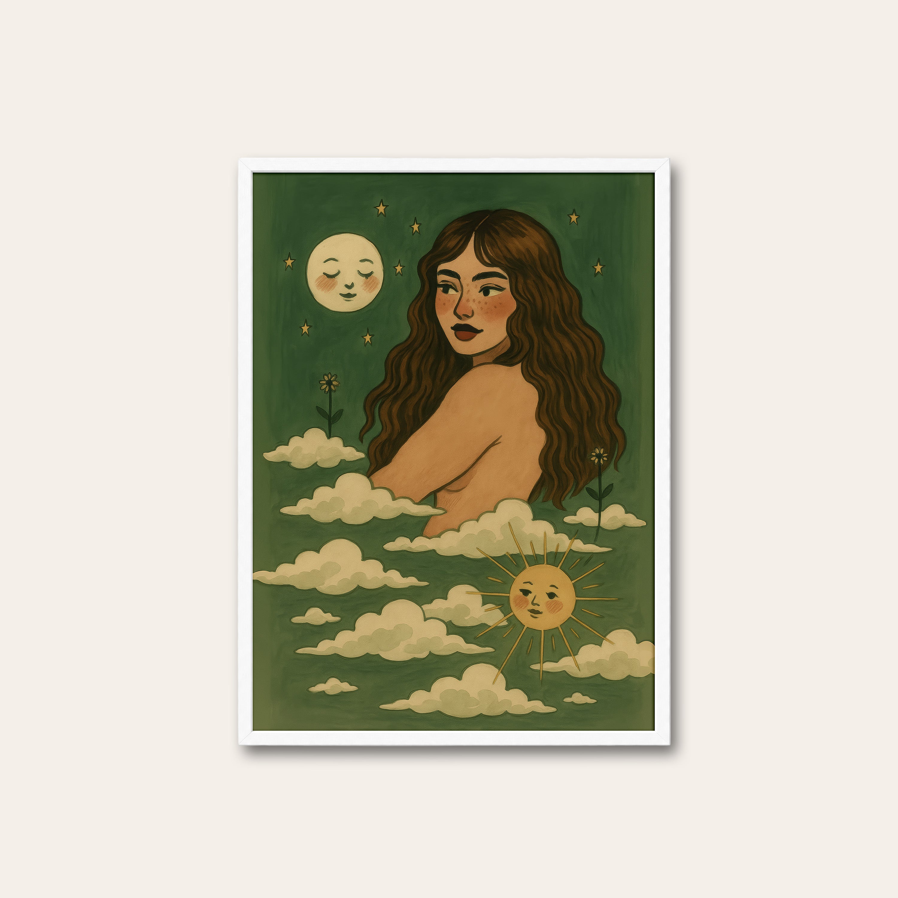 Cloud Bath — Celestial Muse Print – white frame