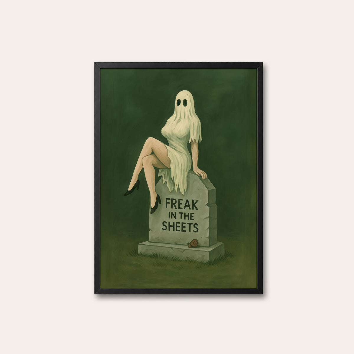 Freak in the Sheets - Ghost Print - black frame