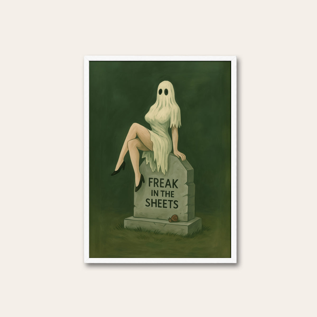 Freak in the Sheets - Ghost Print - white frame