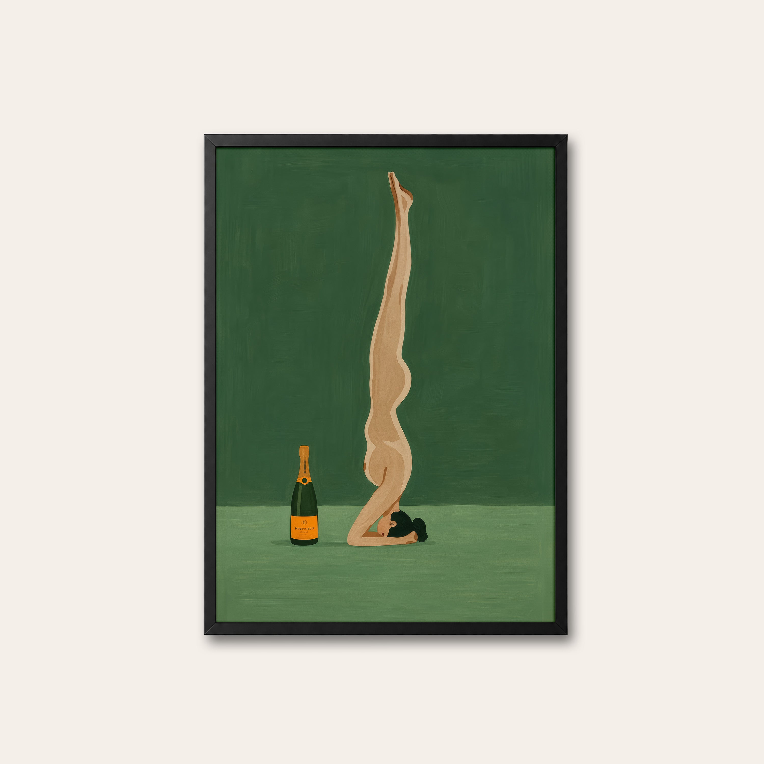 Balance & Bubbles — Figurative Art Print – black frame