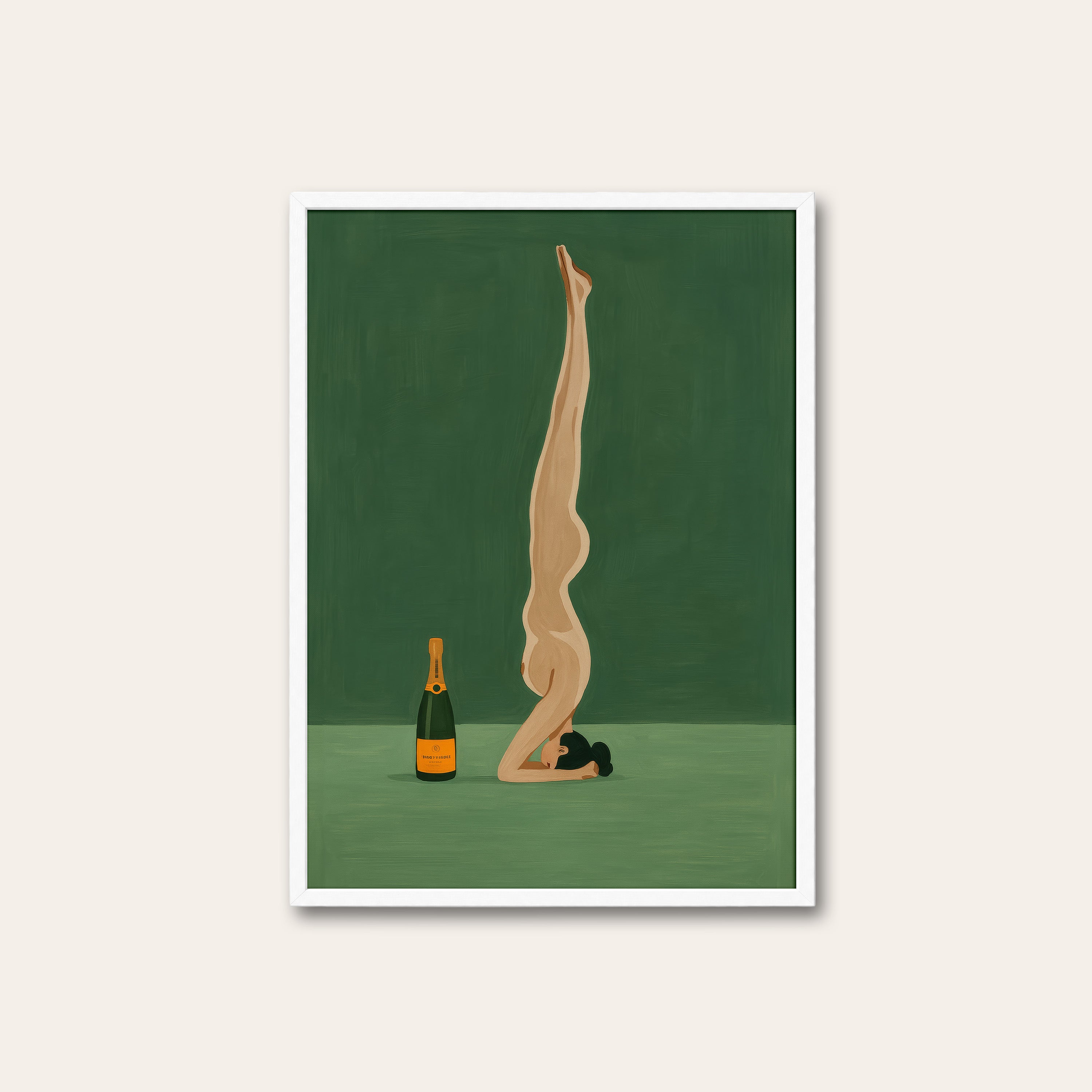 Balance & Bubbles — Figurative Art Print – white frame