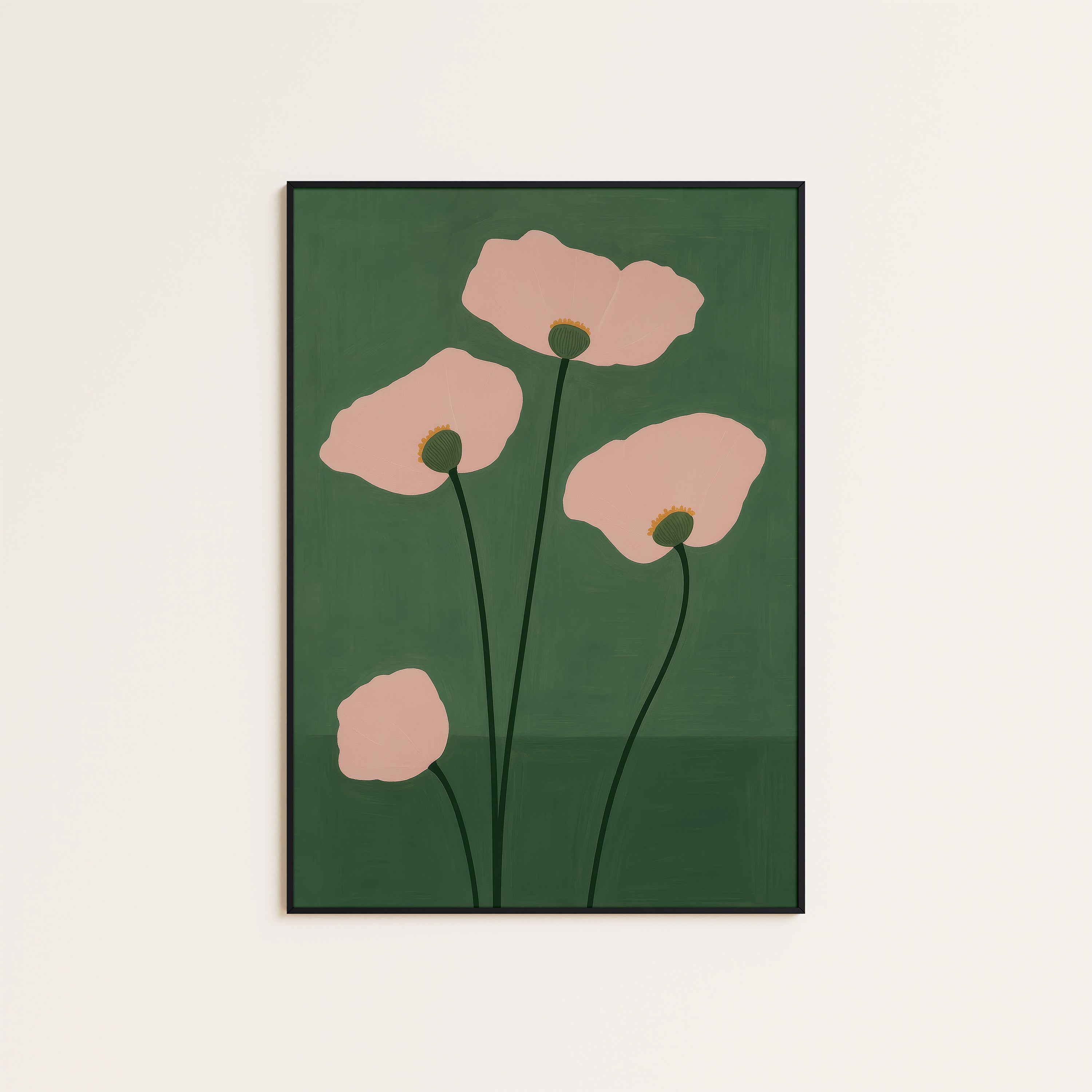 Two Poppies — Evening Bloom Print – unframed poster