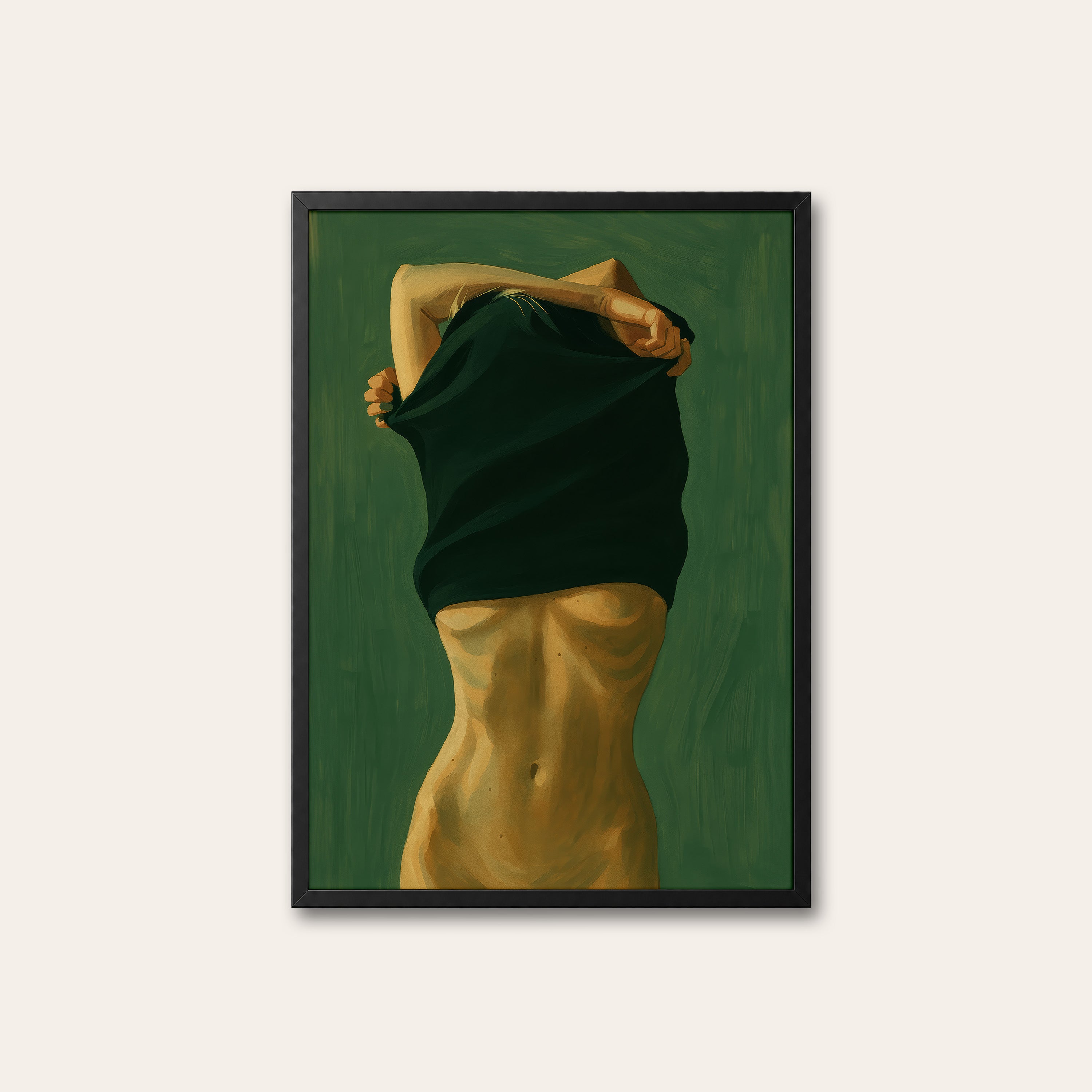 Shedding the Day — Torso Print – black frame