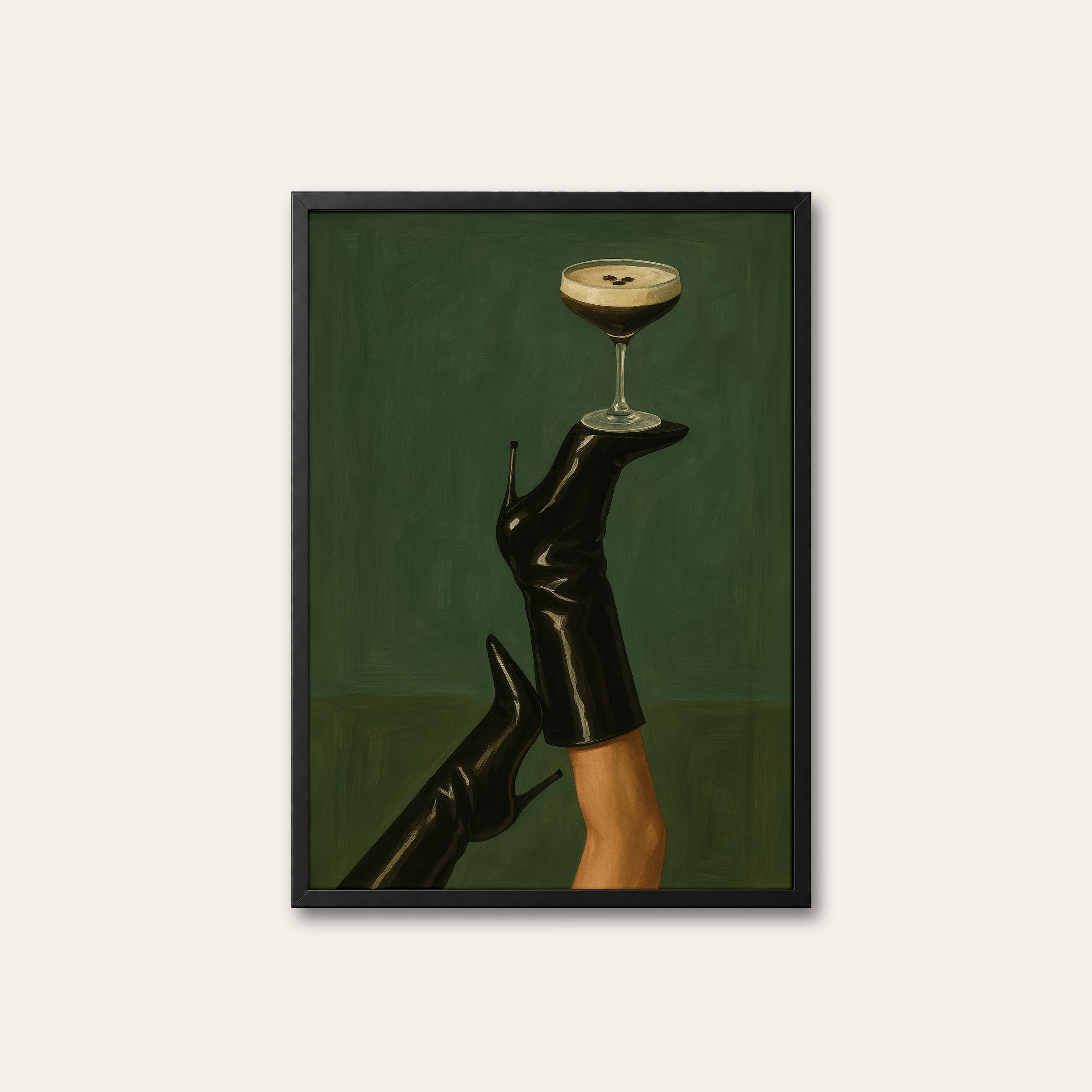 Heel Service — Espresso Martini Print – black frame