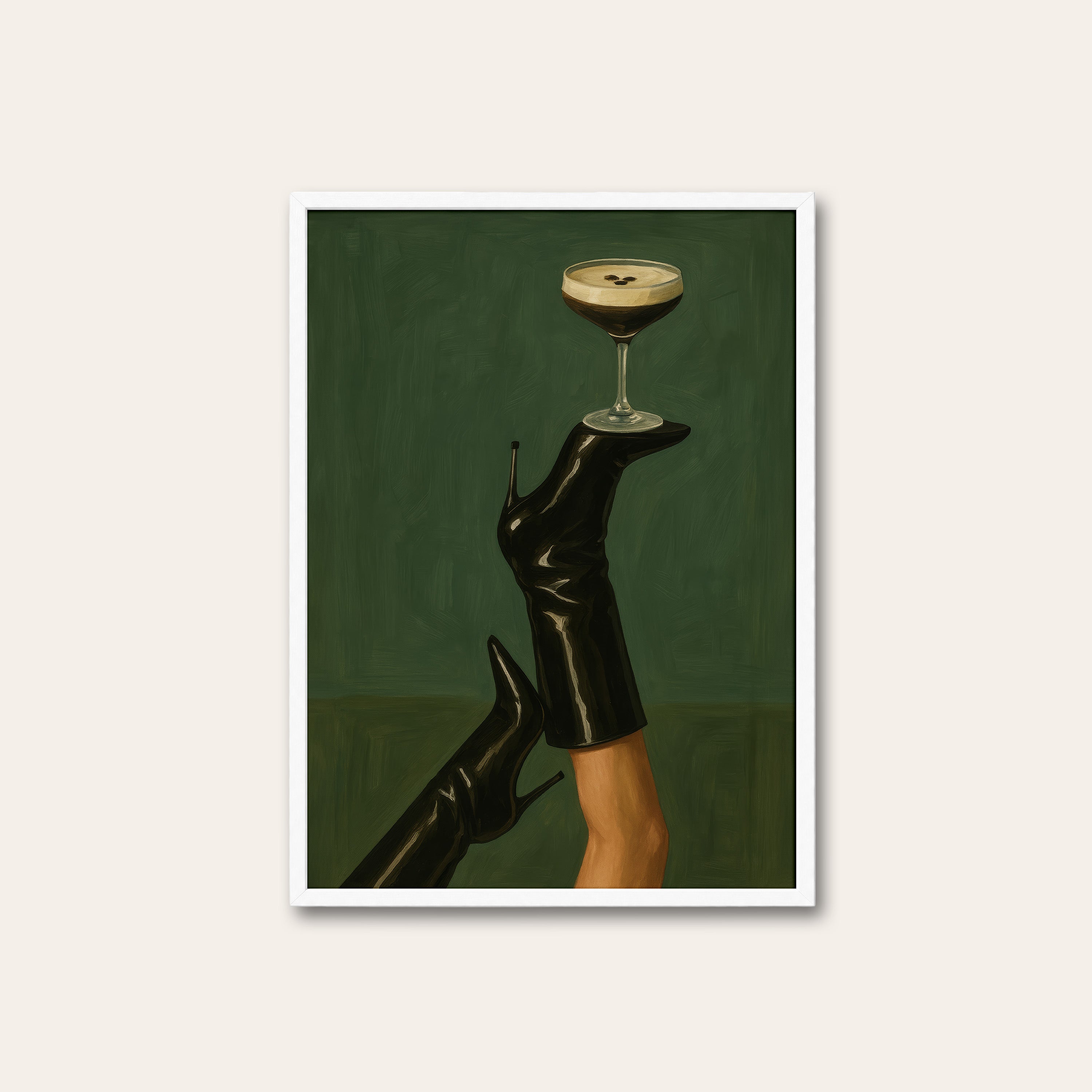 Heel Service — Espresso Martini Print – white frame