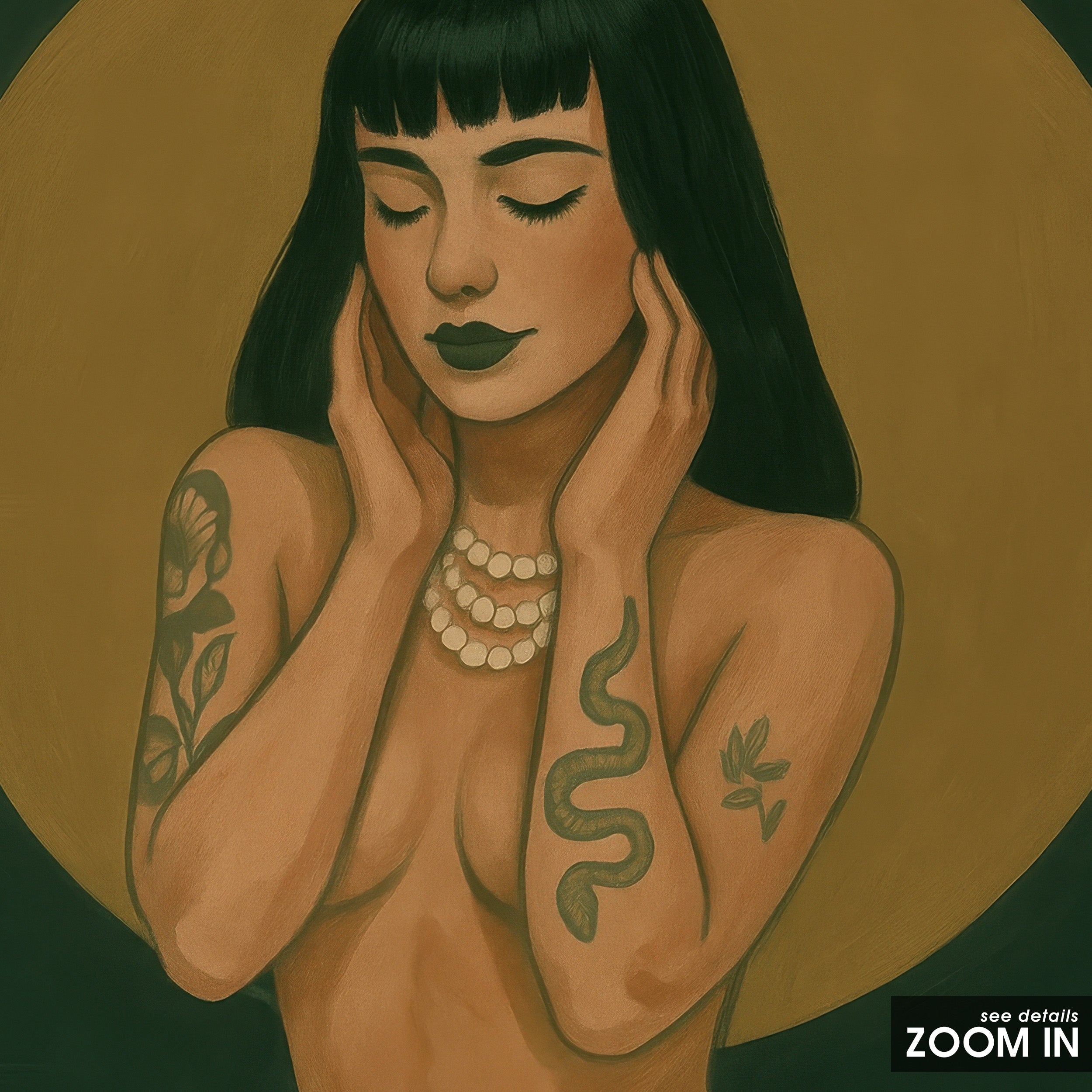 Halo & Skull — Tattooed Muse Print – in room setting