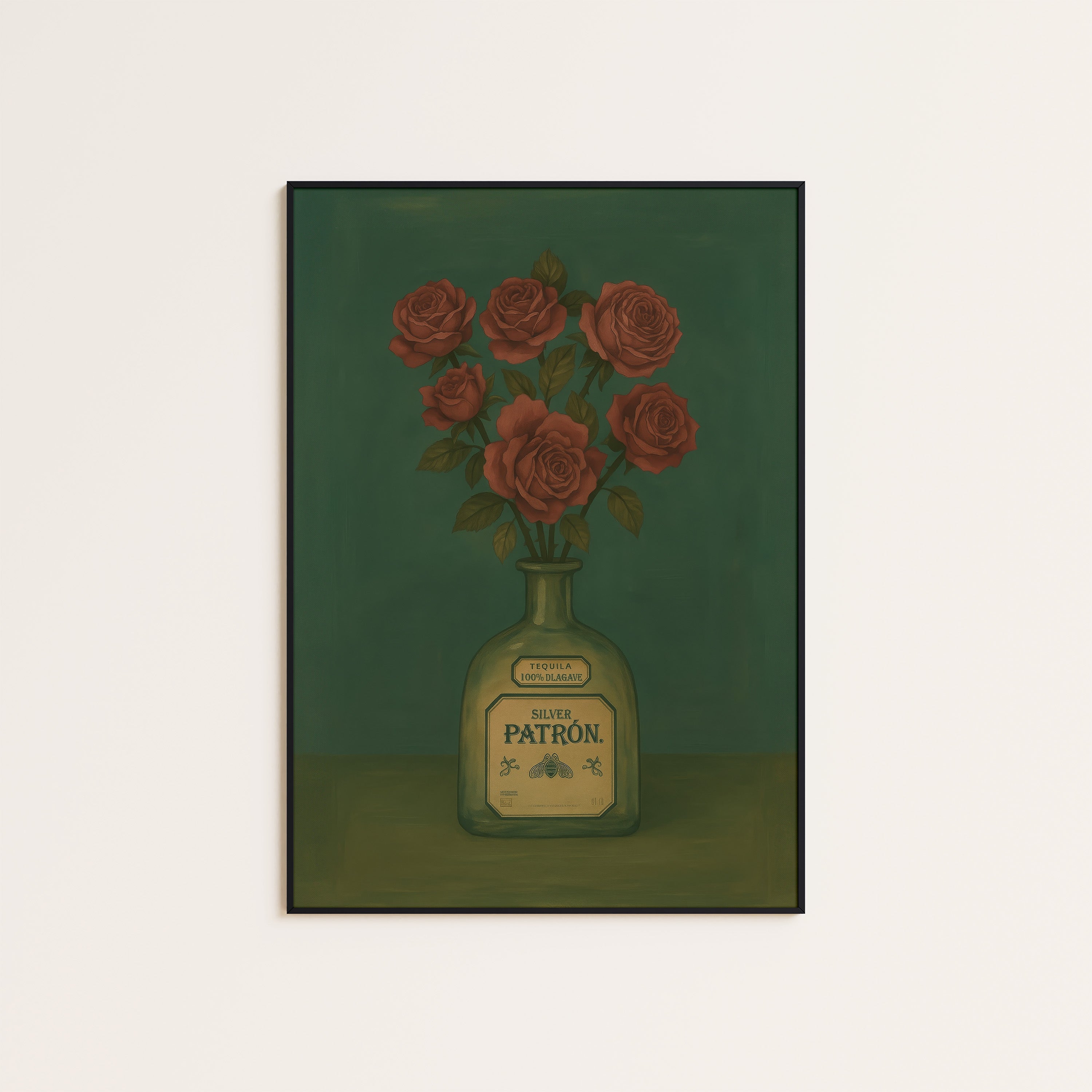 Roses in the Bottle — Still Life Print – unframed poster