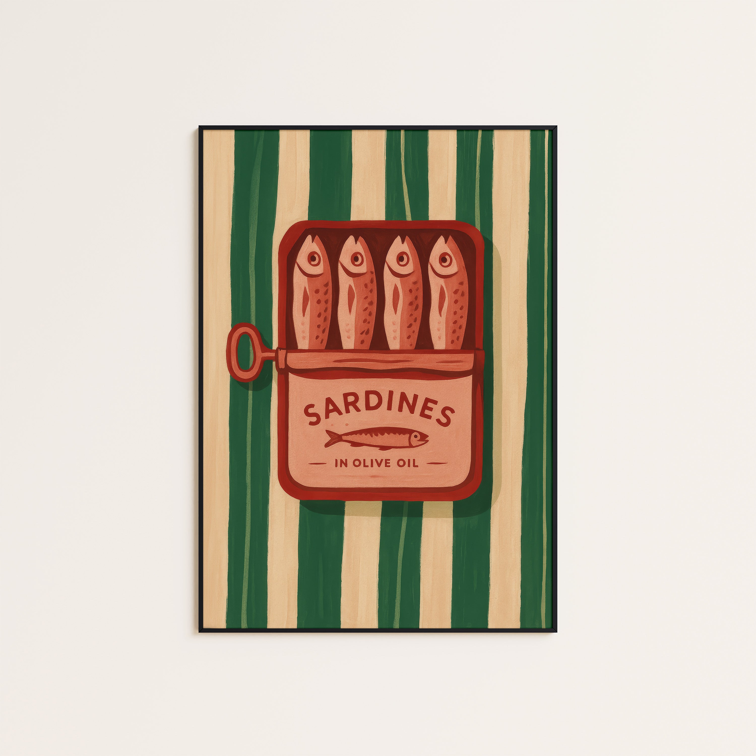 Tinned Treasure — Sardine Art Print – unframed poster