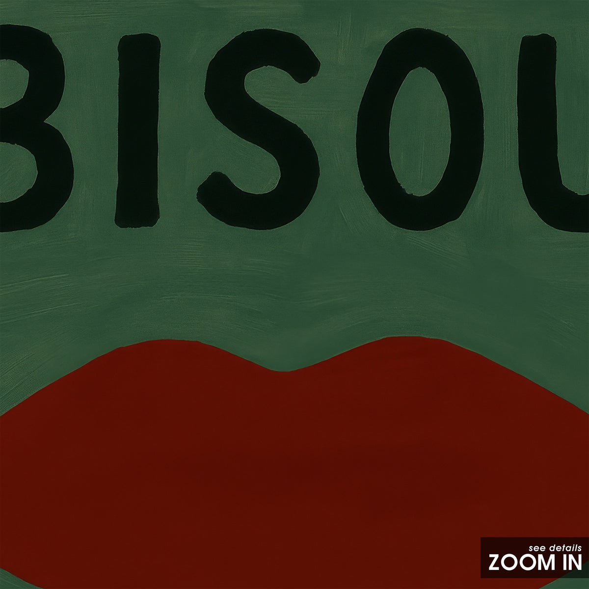 Bisou Bisou - Red Lips Print - artwork detail