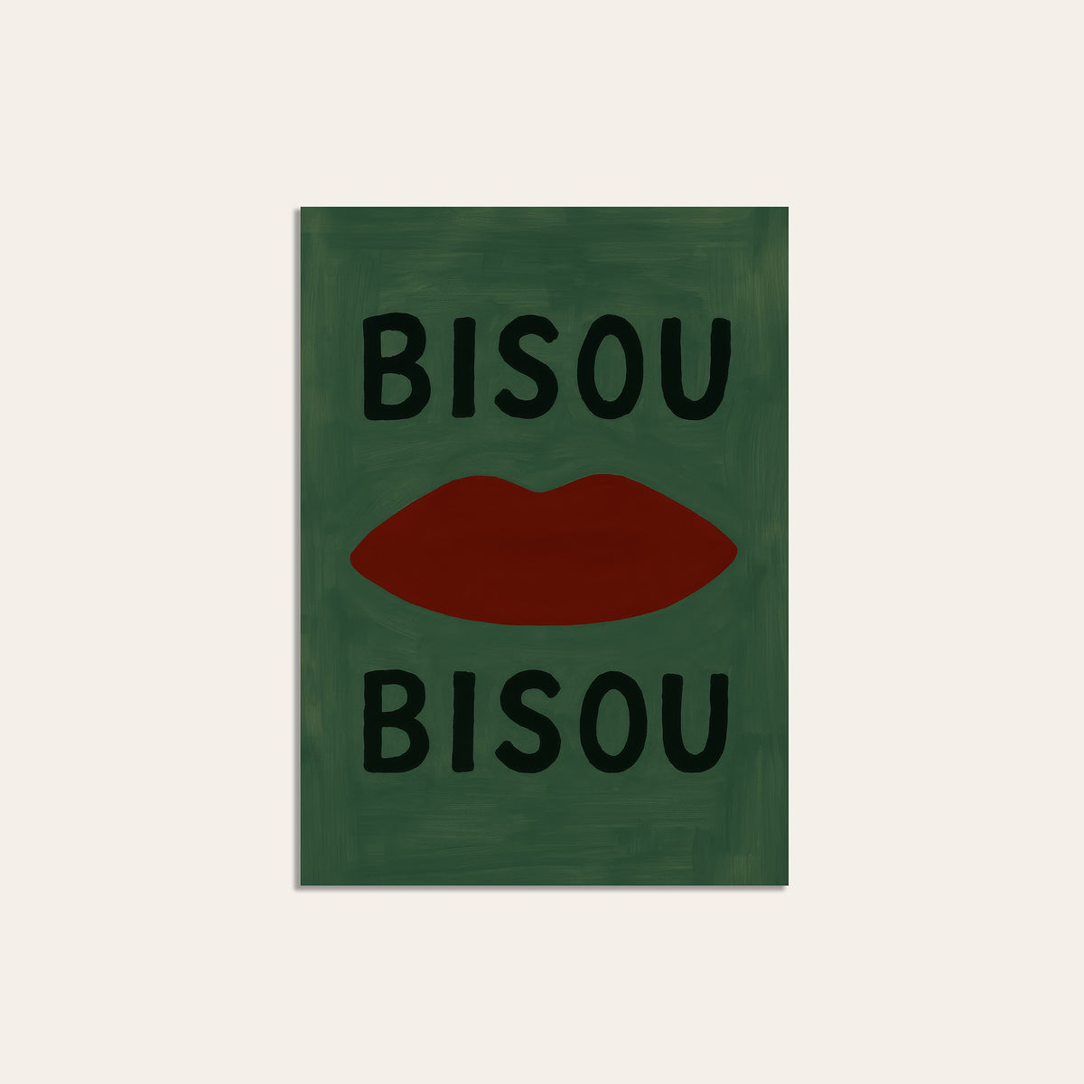 Bisou Bisou - Red Lips Print - unframed print