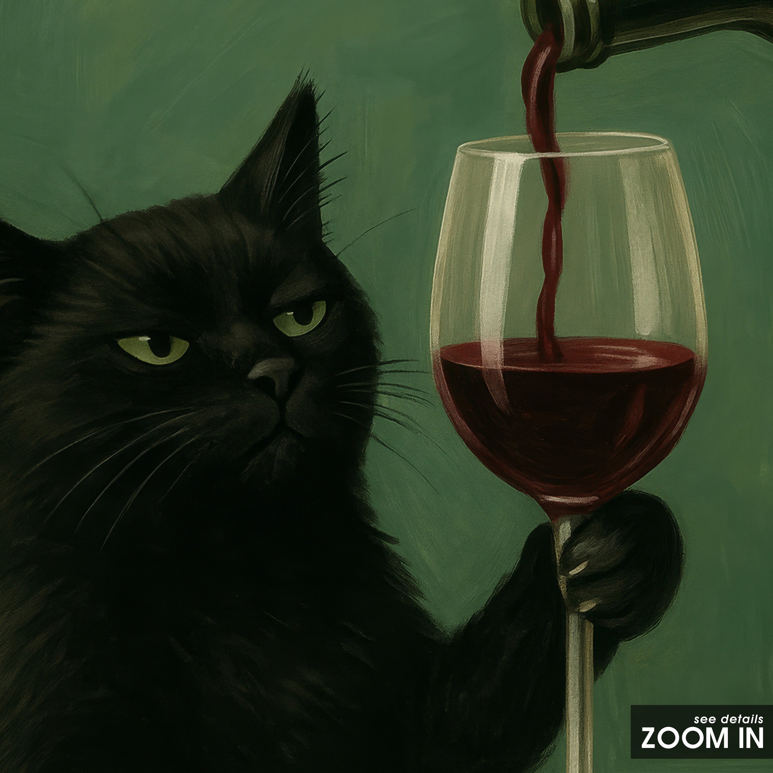 Top Up — Wine Cat Print – in room setting