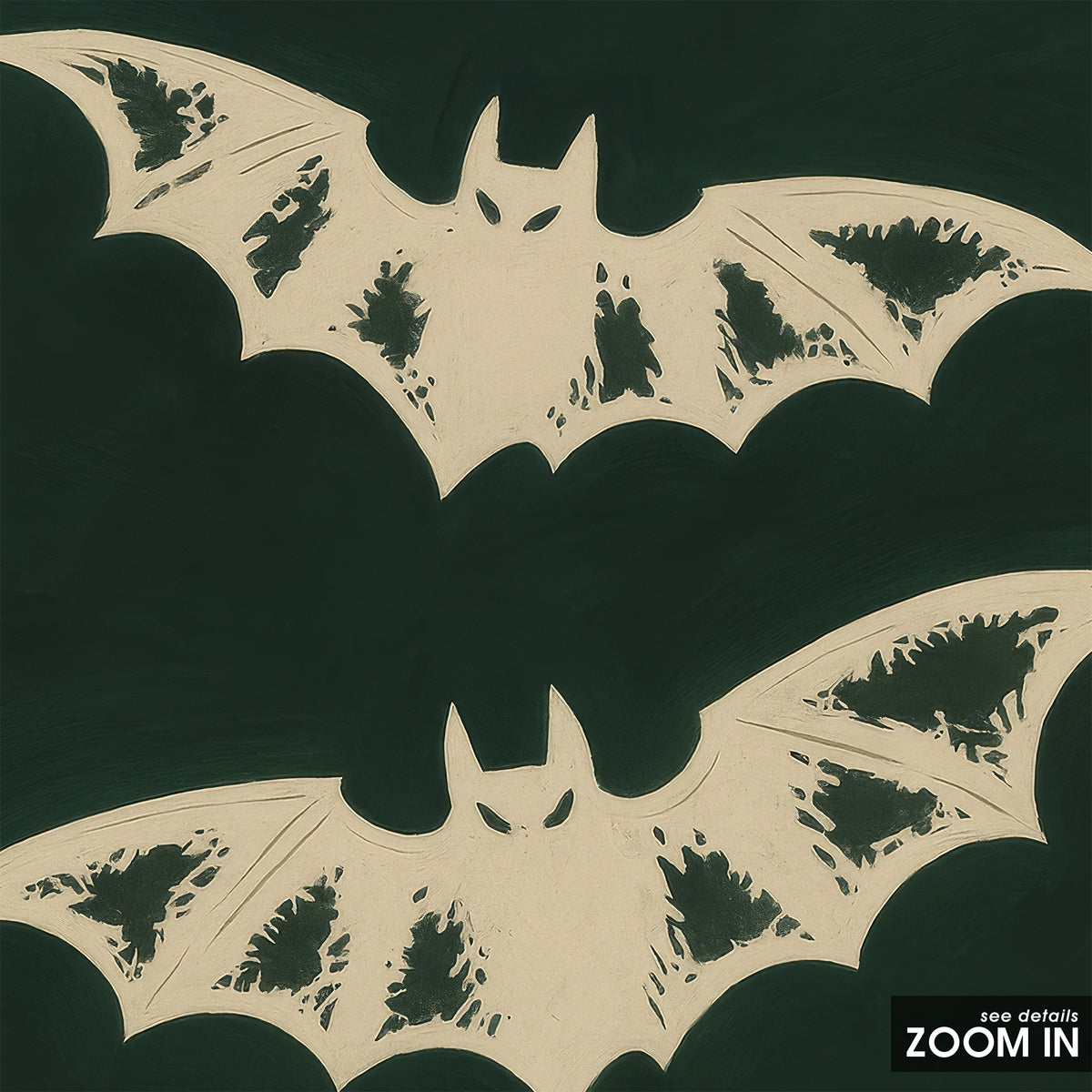 Night Shift - Three Bats Print - artwork detail