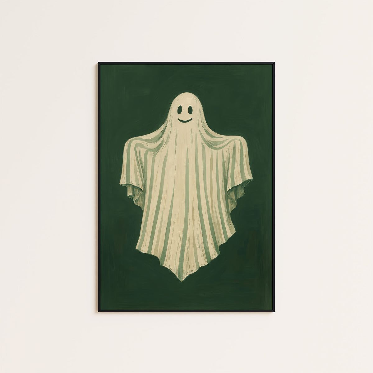 Friendly Haunting - Smiling Ghost Print - framed artwork overview
